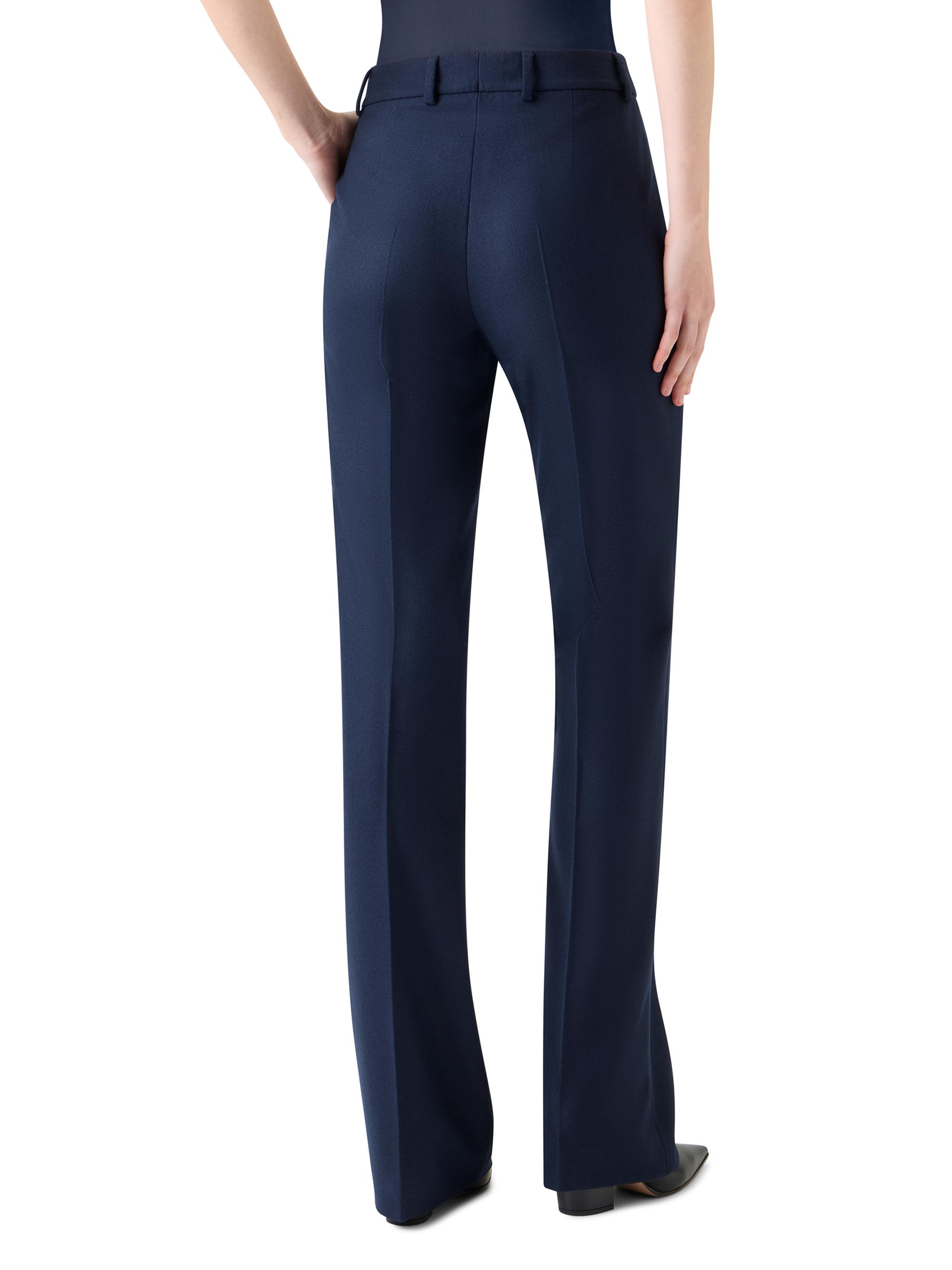 Akris Women's Marilyn Strech Flannel Boot-Cut Pants - Navy | Thumbnail 4