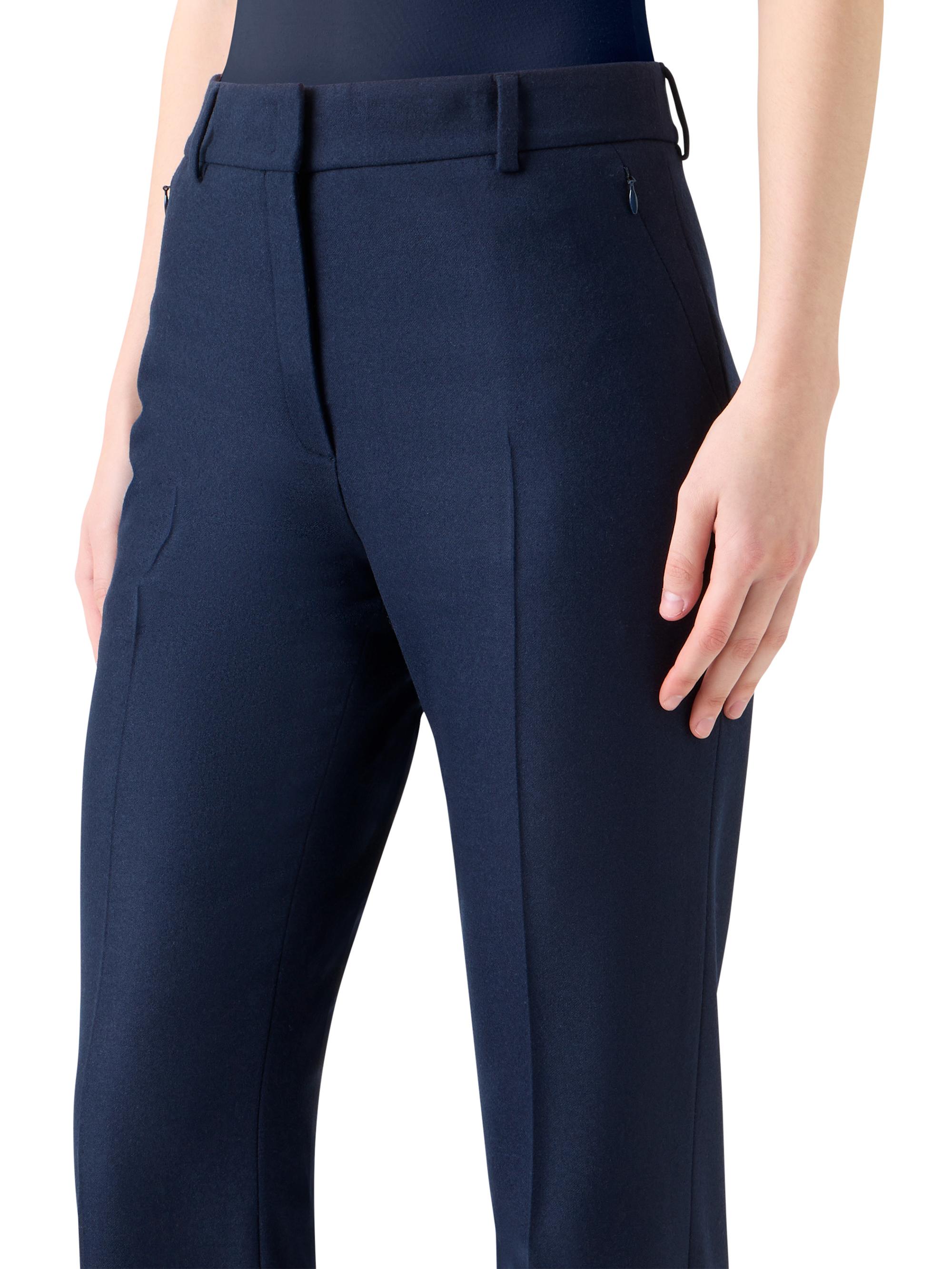 Akris Women's Marilyn Strech Flannel Boot-Cut Pants - Navy | Thumbnail 5