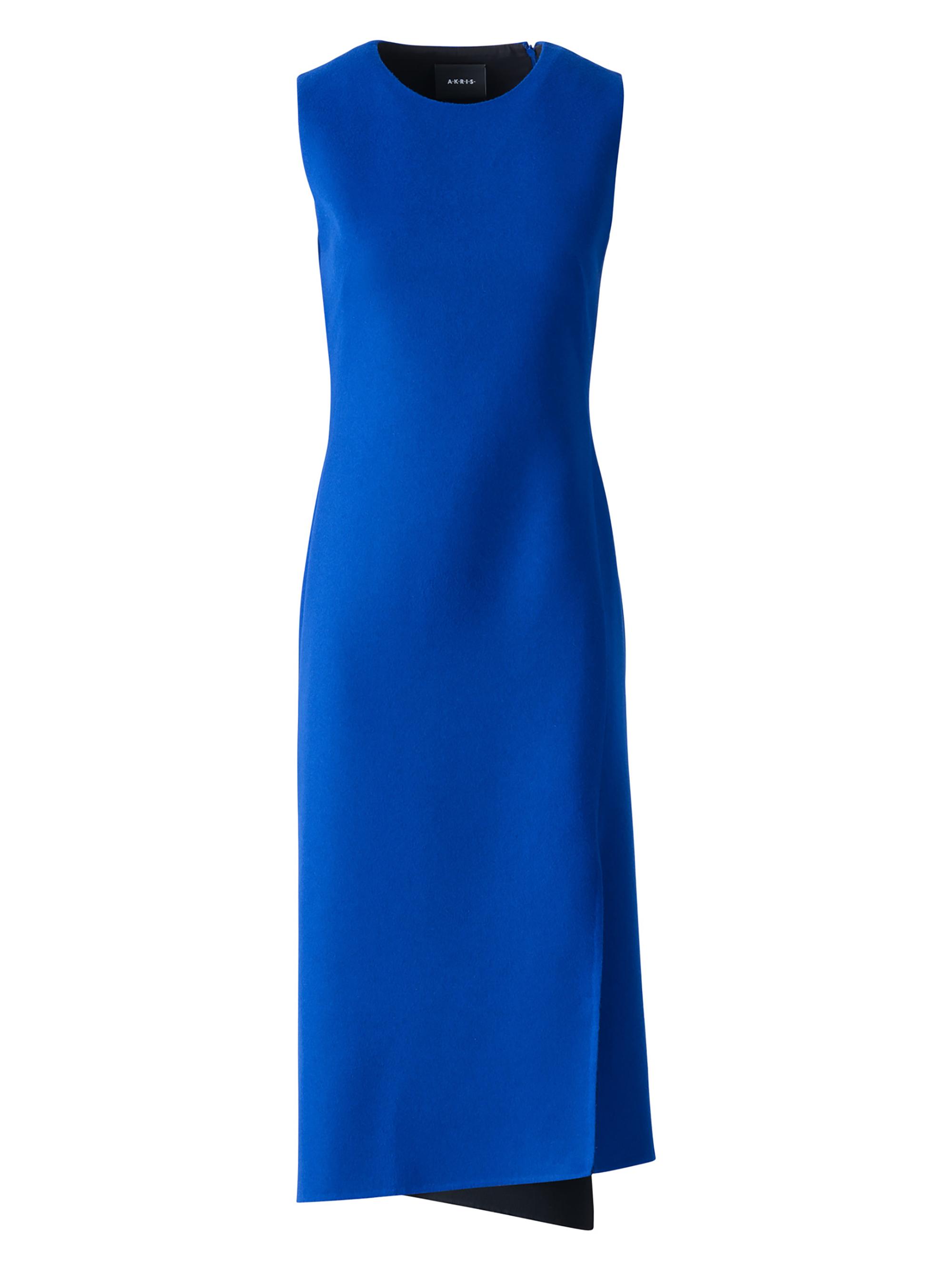 Akris Women's Double-Face Wool Flannel Midi-Dress - Royal Blue