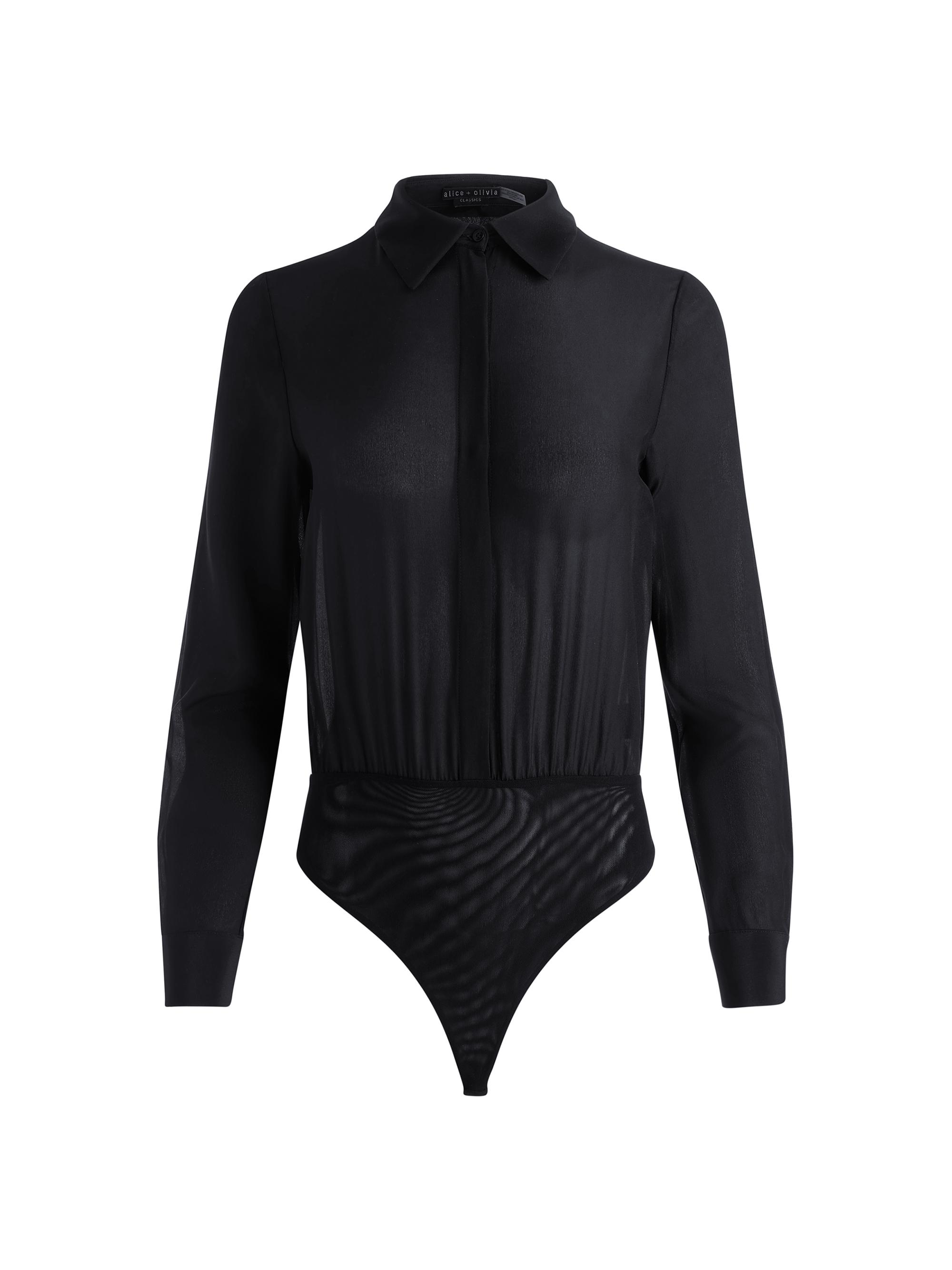 Alice + Olivia Women's Willa Silk Bodysuit - Black