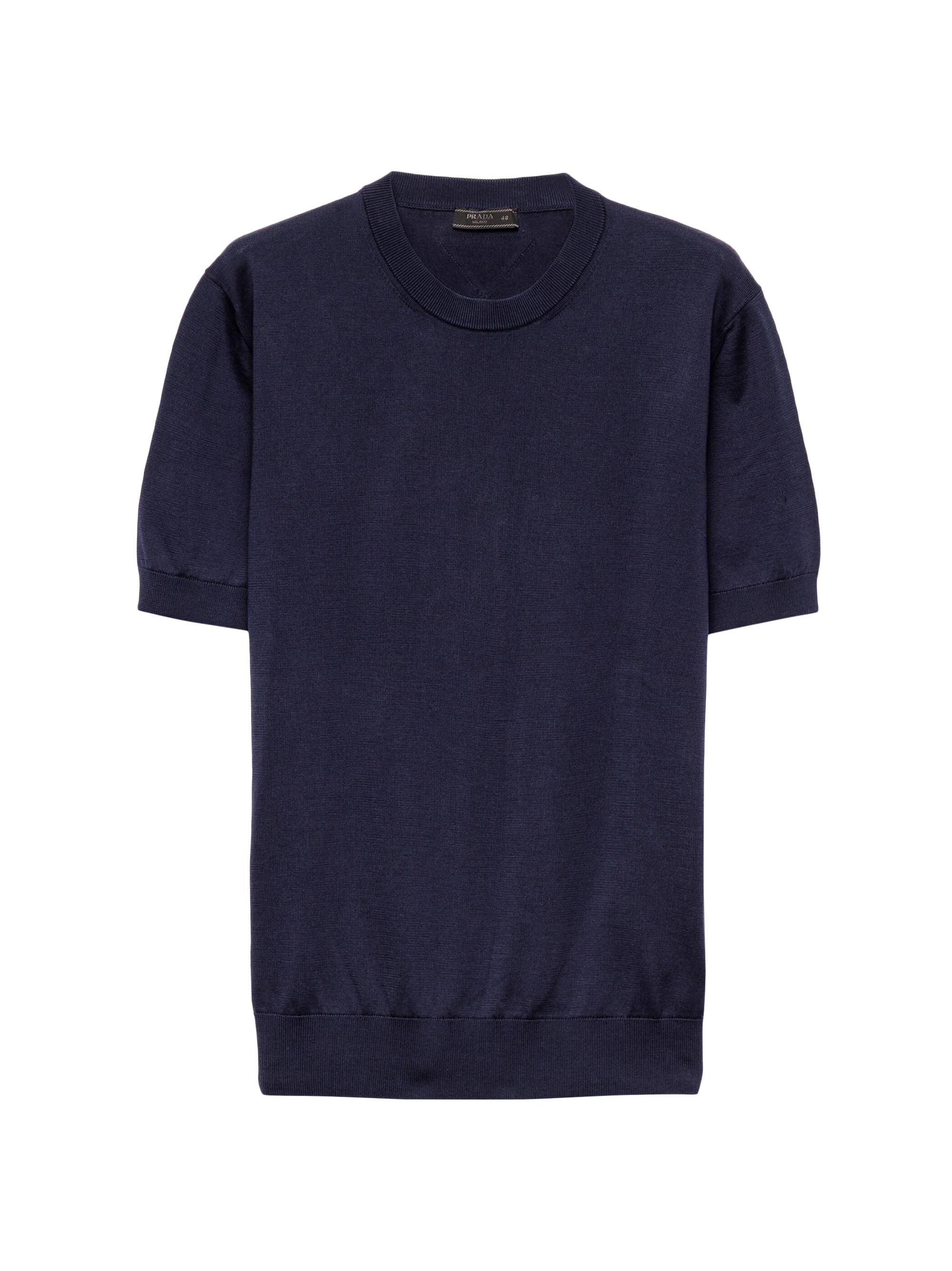 Prada Men's Cotton Crewneck Sweater - Blue