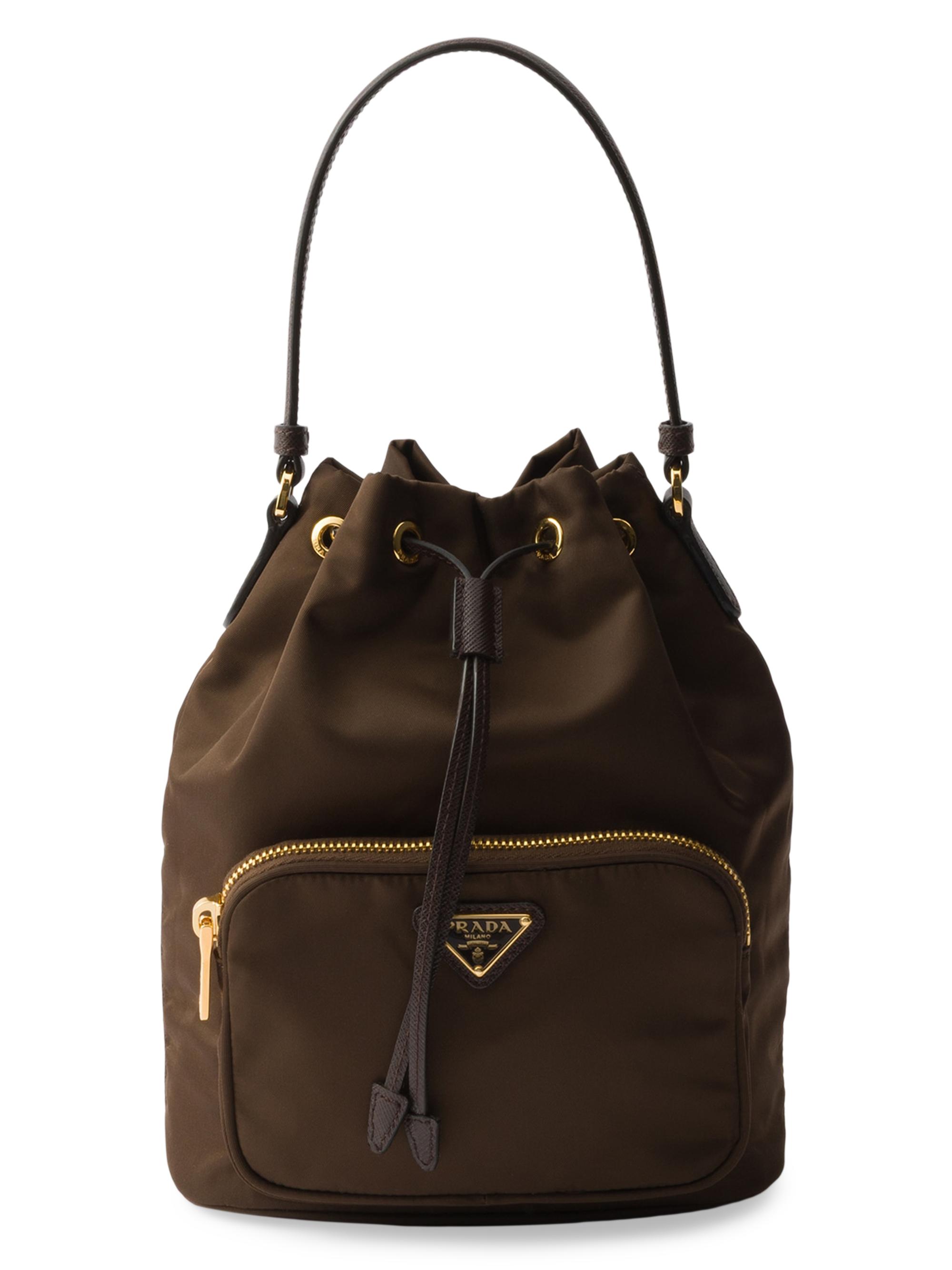 Prada Women's Duet Re-Nylon Bucket Bag - Dark Brown
