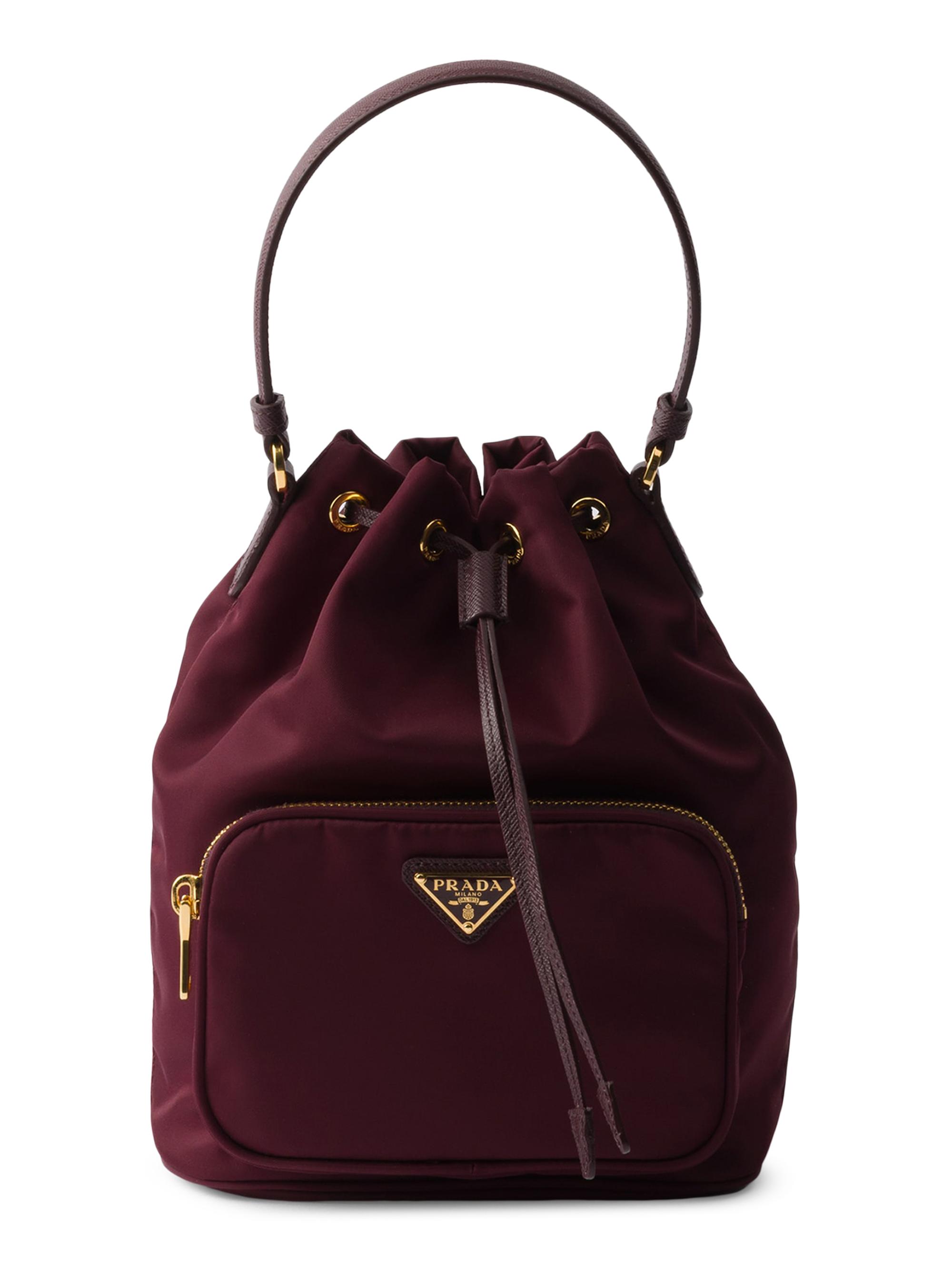 Prada Women's Duet Re-Nylon Bucket Bag - Dark Red