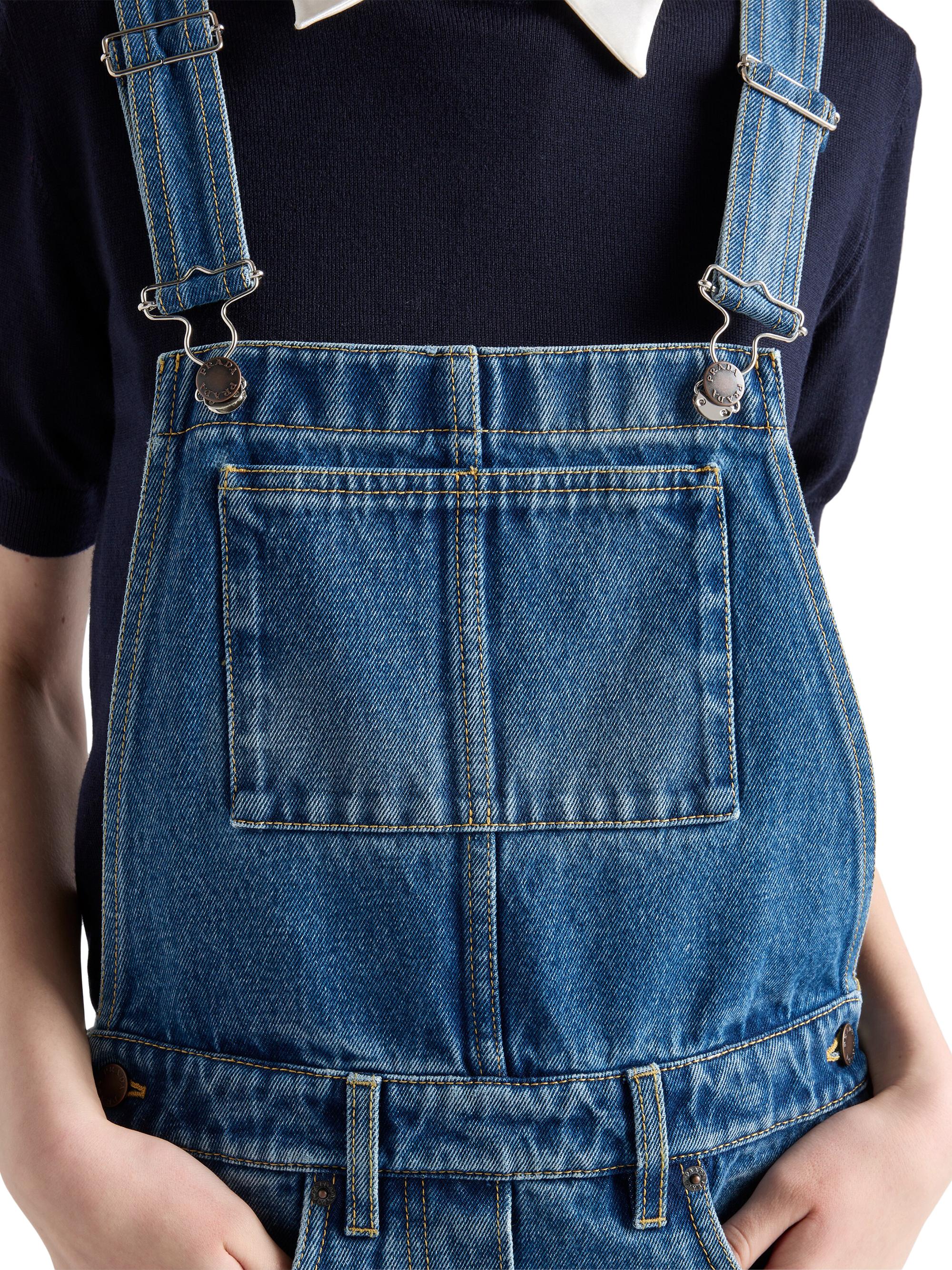 Prada Denim Bib Overall Mini-Dress | Saks Fifth Avenue