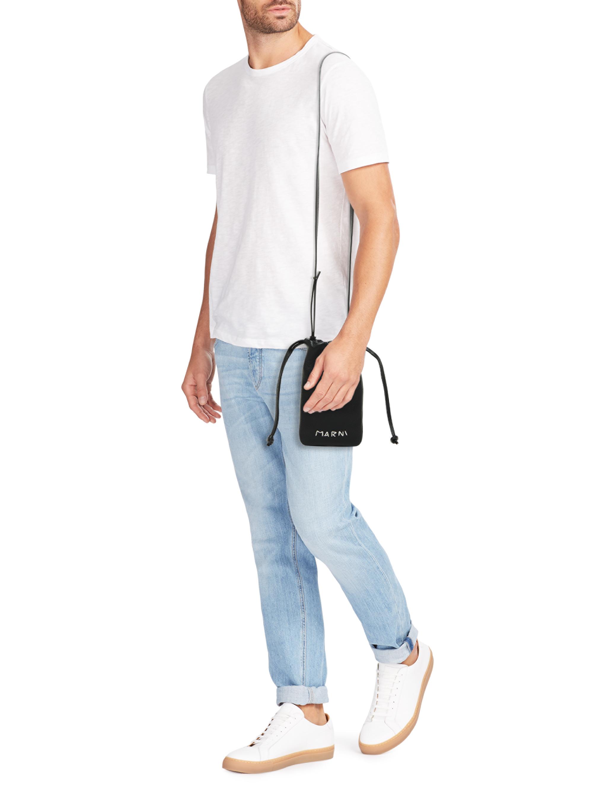 Marni Leather Crossbody Phone Holder Pouch | Saks Fifth Avenue