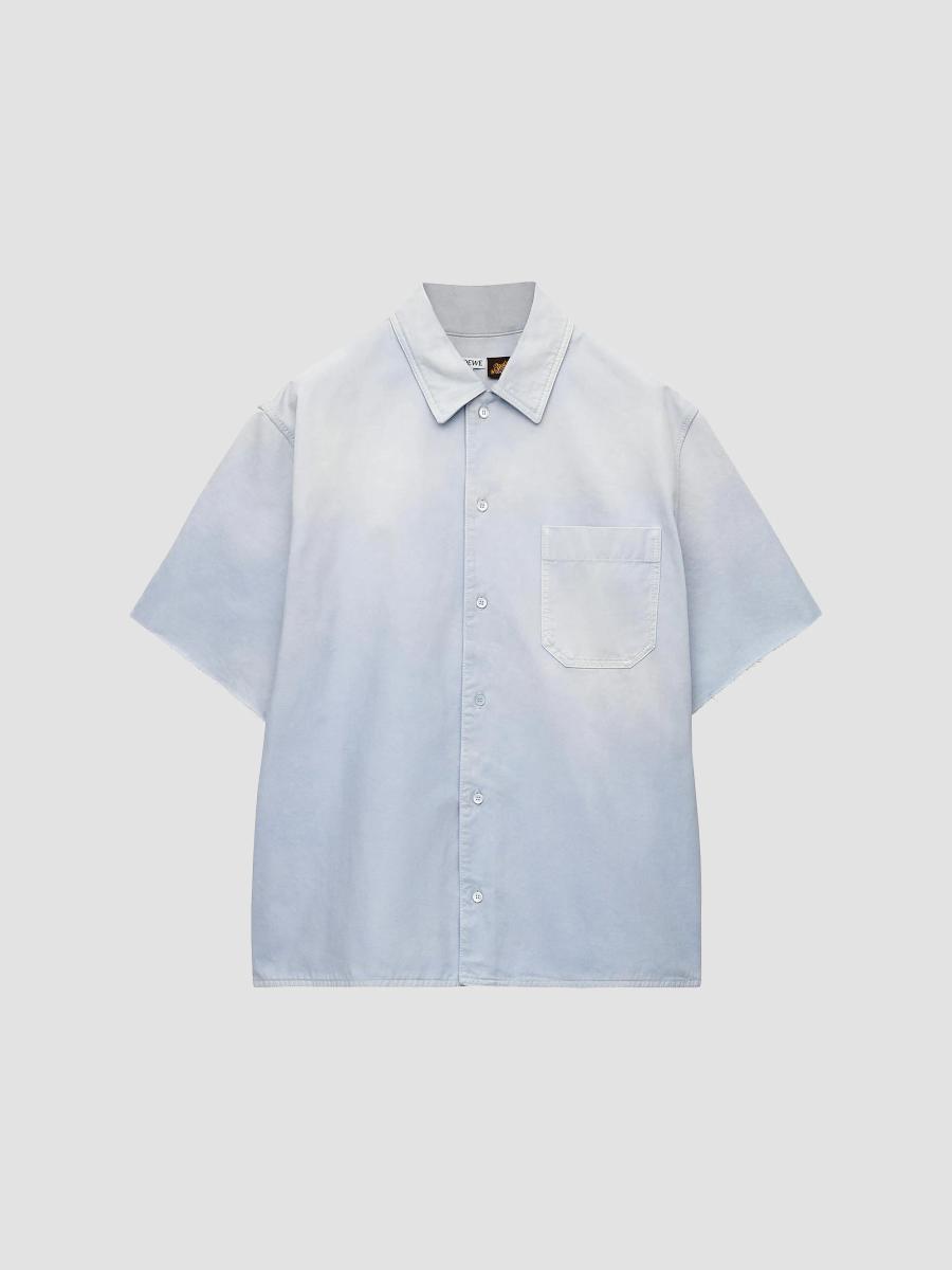 Loewe Men's  X Paula's Ibiza Monogram Short-sleeve Shirt In Blue