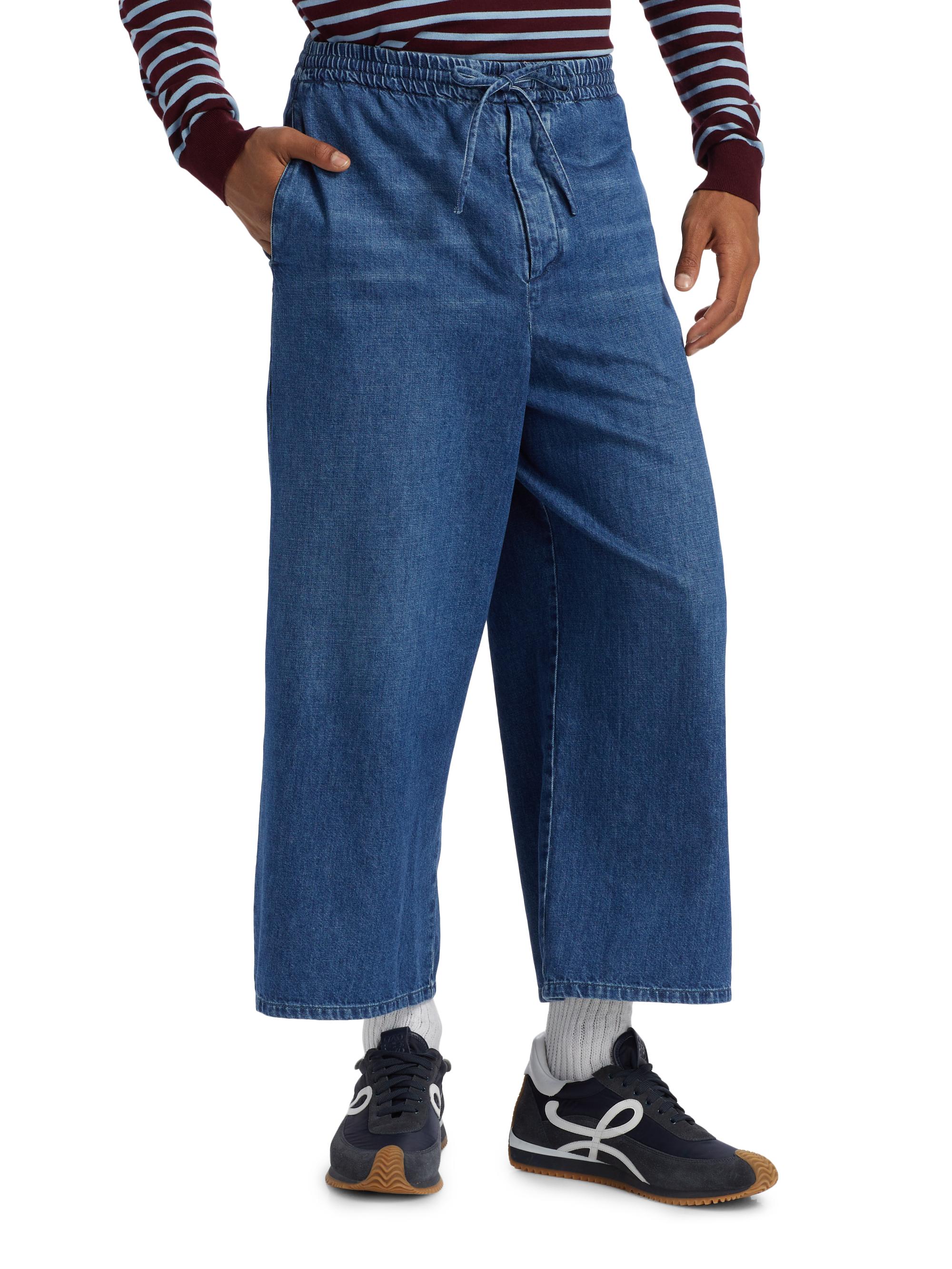 【ほぼ新品】LOEWE paula's ibiza ダメージ加工 デニム LOEWE LOEWE x Paula's Ibiza Drawstring Cropped Jeans | Saks Fifth