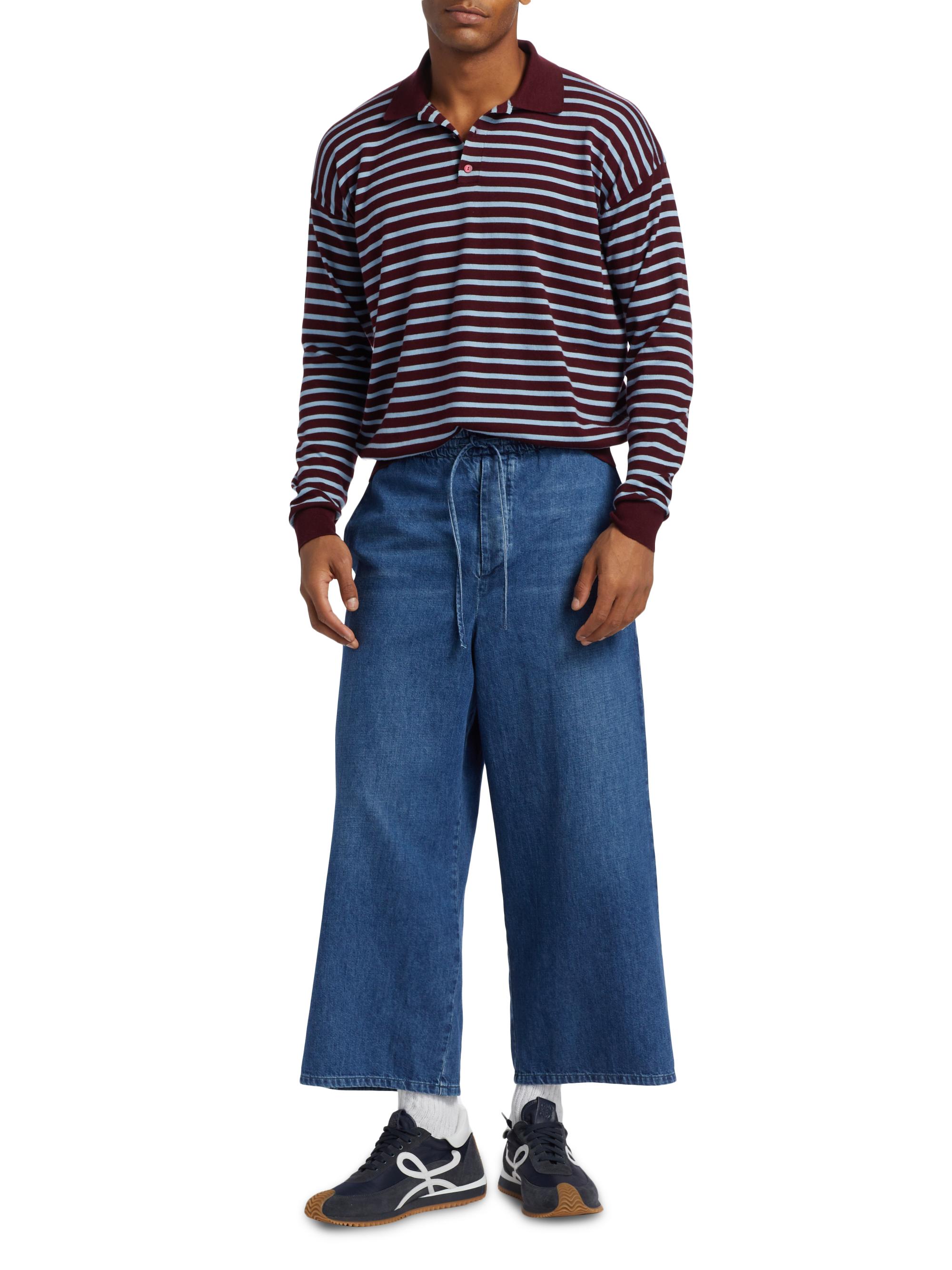 LOEWE LOEWE x Paula's Ibiza Drawstring Cropped Jeans | Saks Fifth