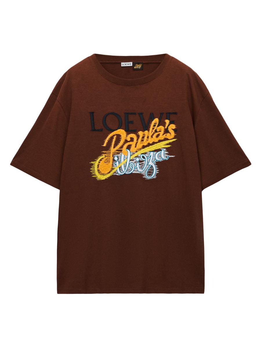 Loewe Paula's Ibiza ブラックポロシャツ LOEWE + Paula's Ibiza Anagram embroidered cotton-jersey T-Shirt