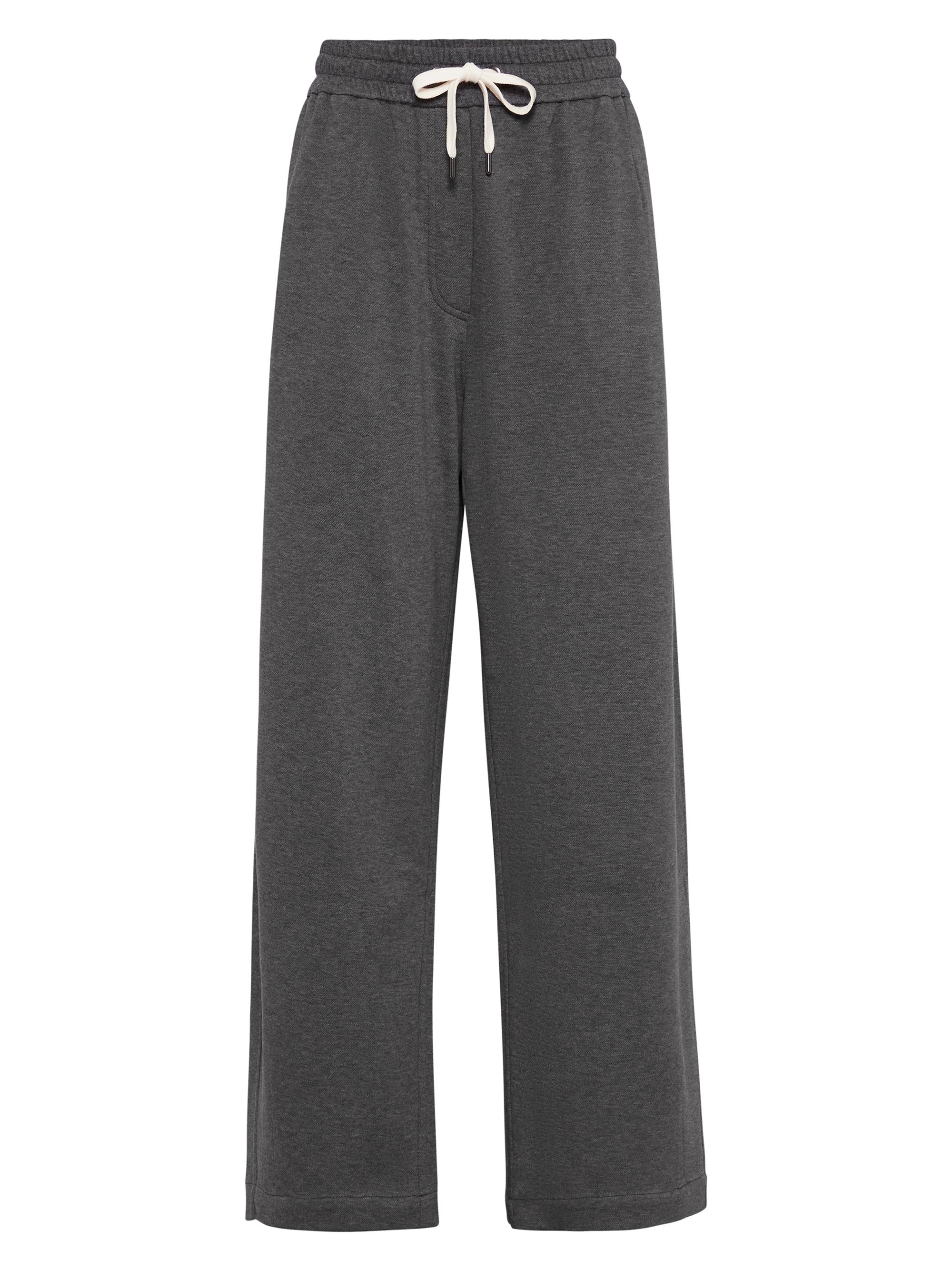 Brunello Cucinelli Women's Techno Cotton Piqué Track Trousers - Lead