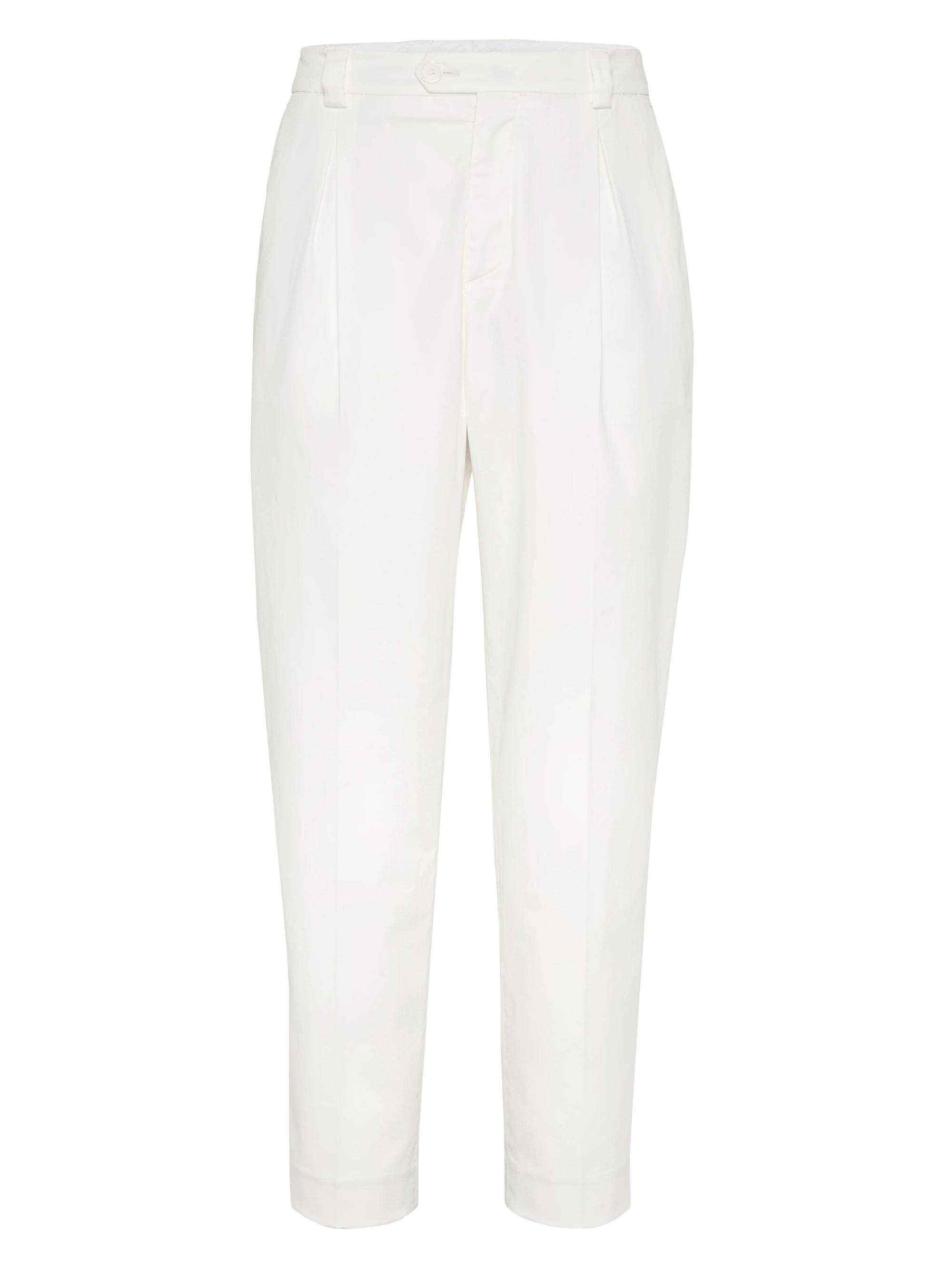 Brunello Cucinelli Men's Trousers in American Pima Cotton - Snow