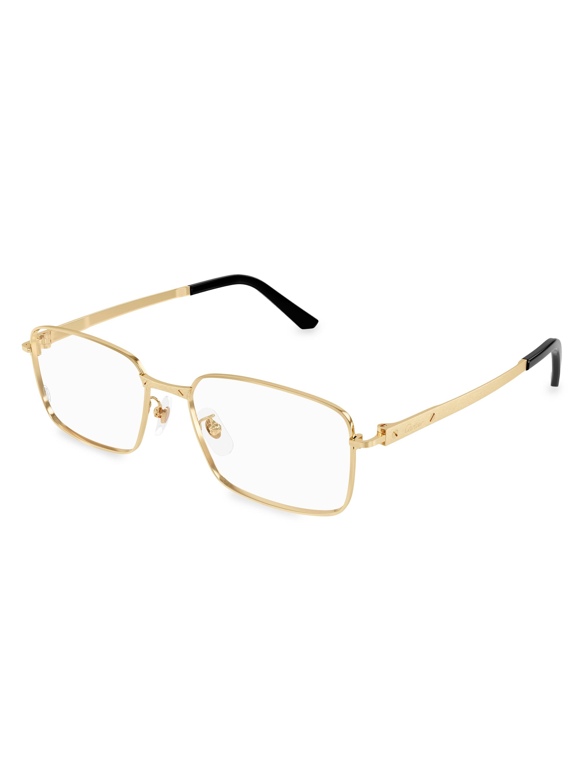 Cartier Women's Santos Classic 24K Gold-Plated 55MM Square Eyeglasses - Gold