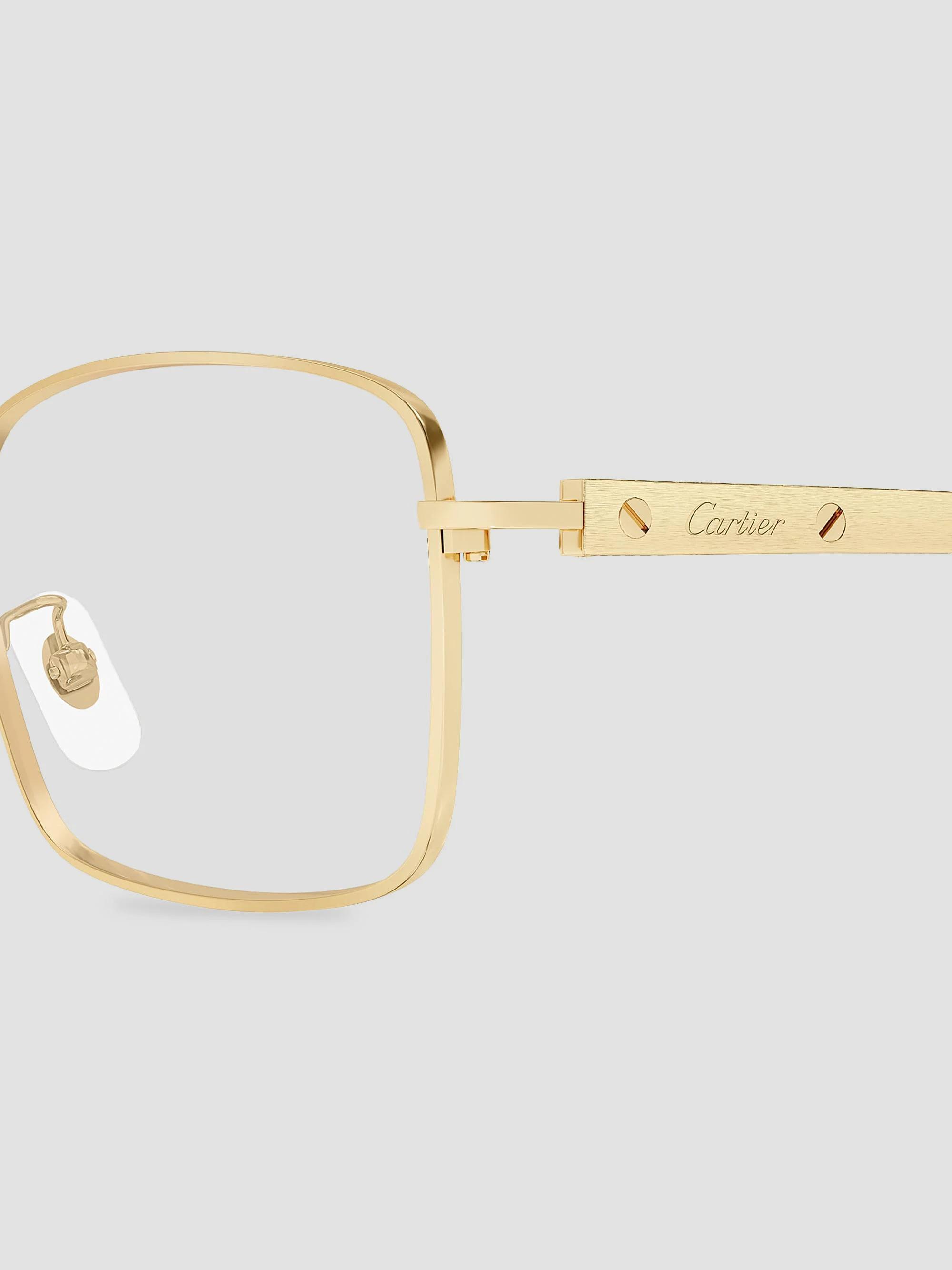Cartier Santos Classic 24K Gold-Plated 55MM Square Eyeglasses