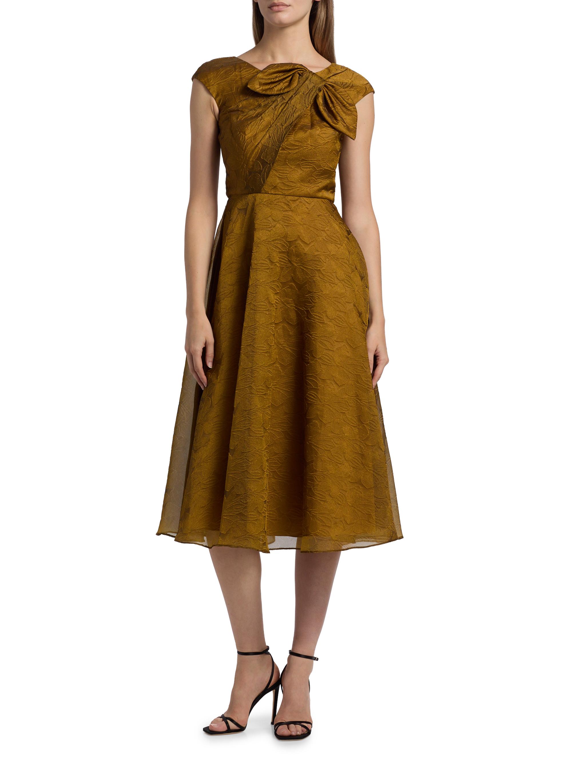 theia ellie crinkle calf-length a-line midi-dress Helen Cloud Jacquard Cocktail Dress US SIZE:US10 25.5” Waist full sleeve dress Lace Wedding Dress Sleeves