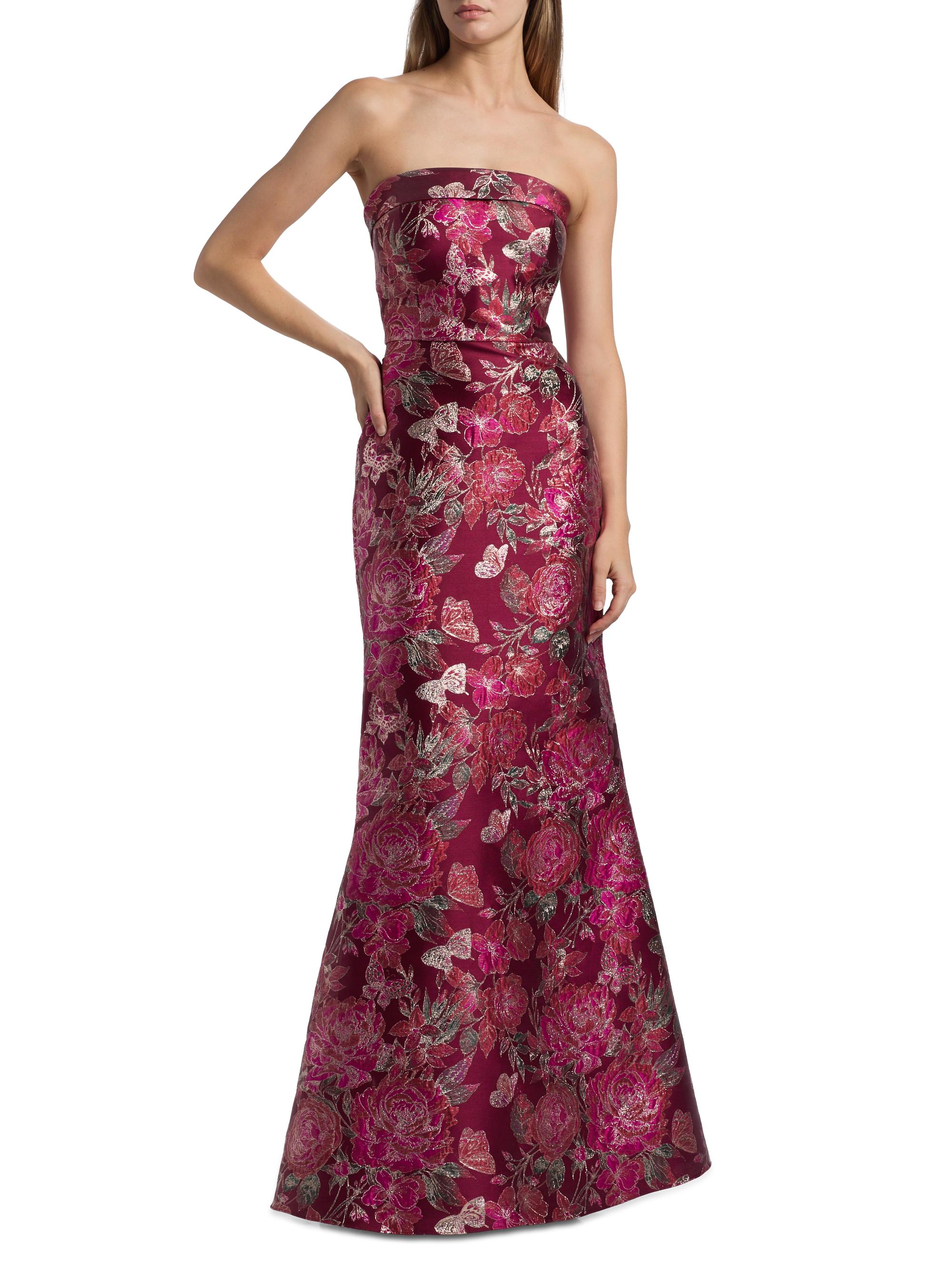 Theia Haven Jacquard Strapless Gown | Saks Fifth Avenue
