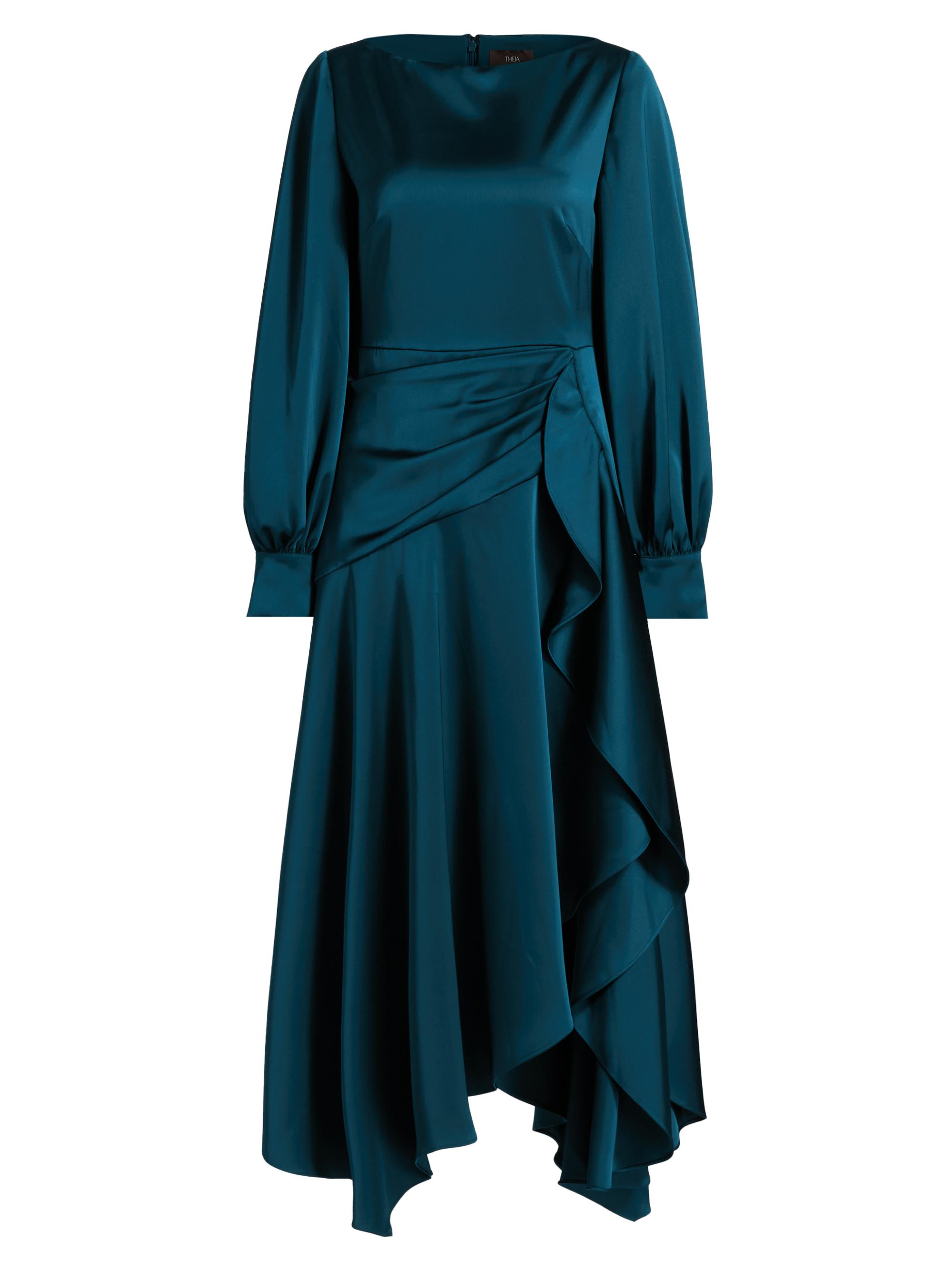 Theia Women's Florence Asymmetric Handkerchief Midi-Dress - Poseidon