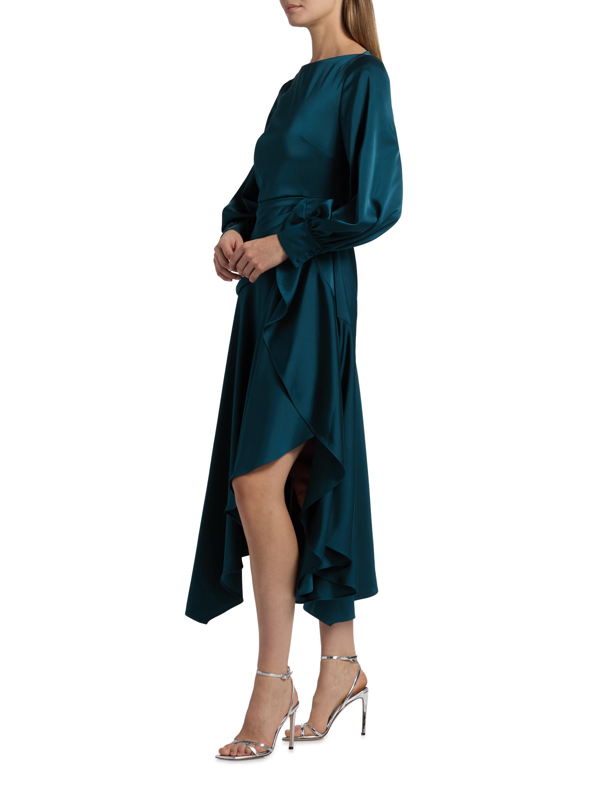 Theia Florence Asymmetric Handkerchief Midi-Dress | Saks Fifth Avenue