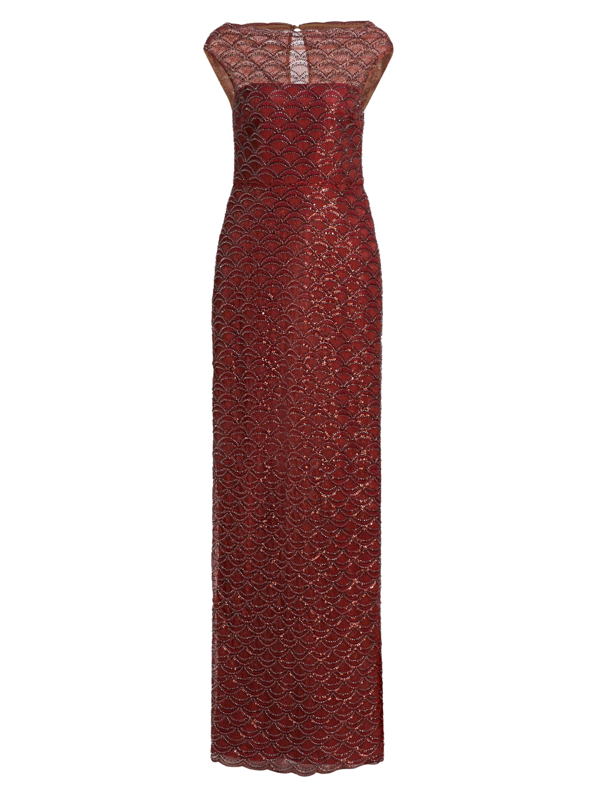 Theia Women's Aura Beaded Column Gown - Copper