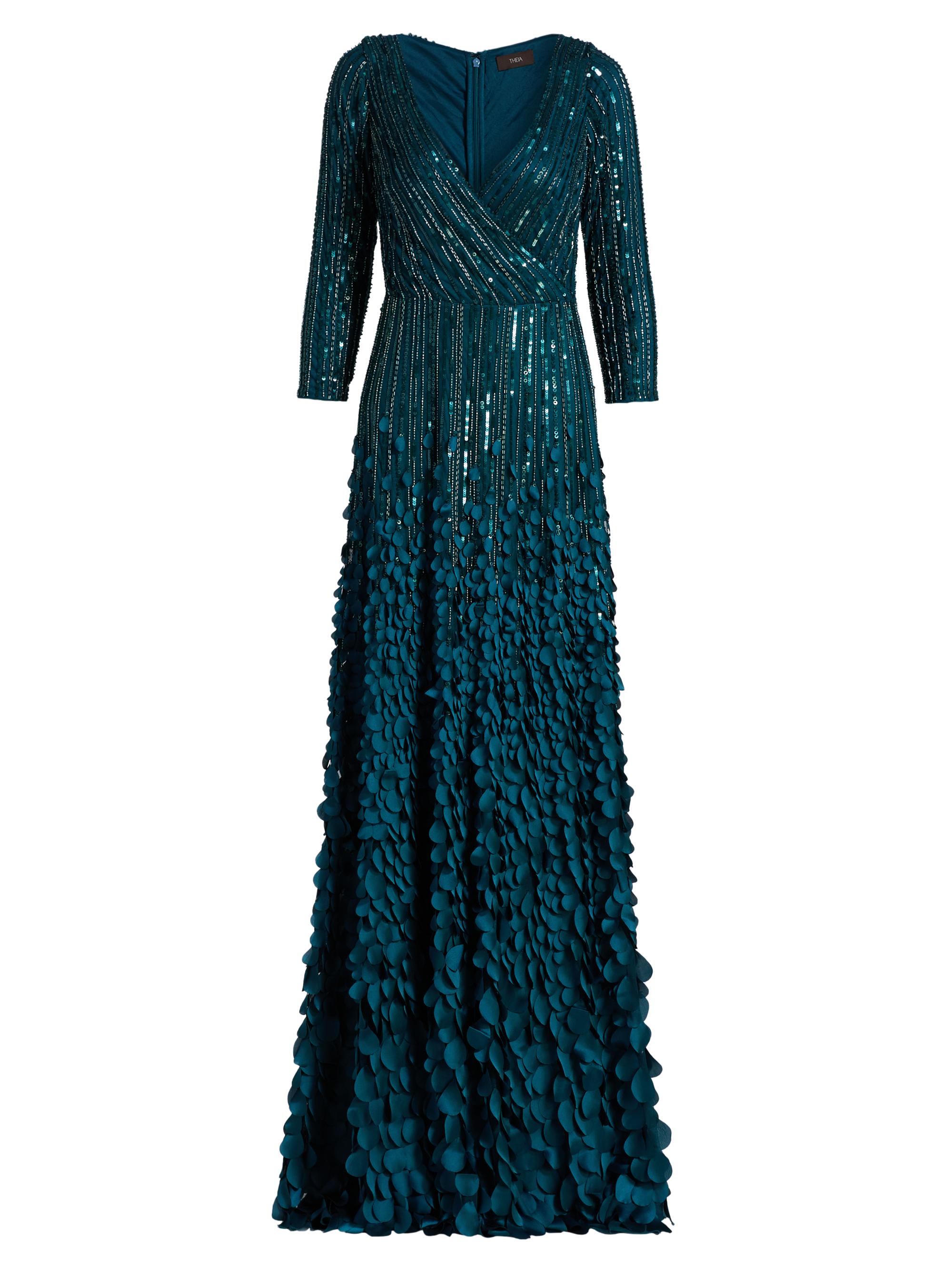 Theia Women's Arabella Beaded A-Line Gown - Poseidon