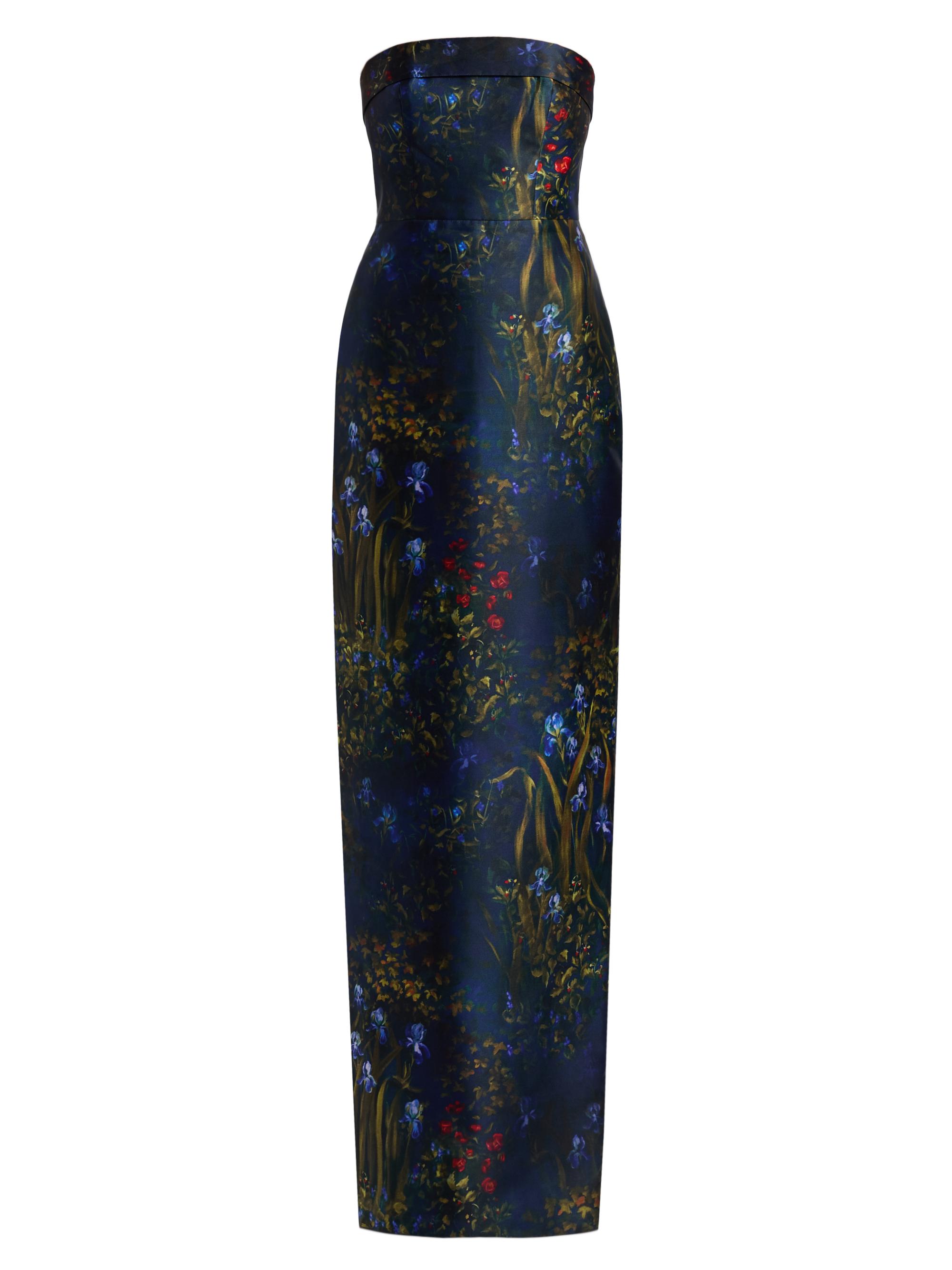 Theia Women's Lynette Floral Strapless Column Gown - Herbarium