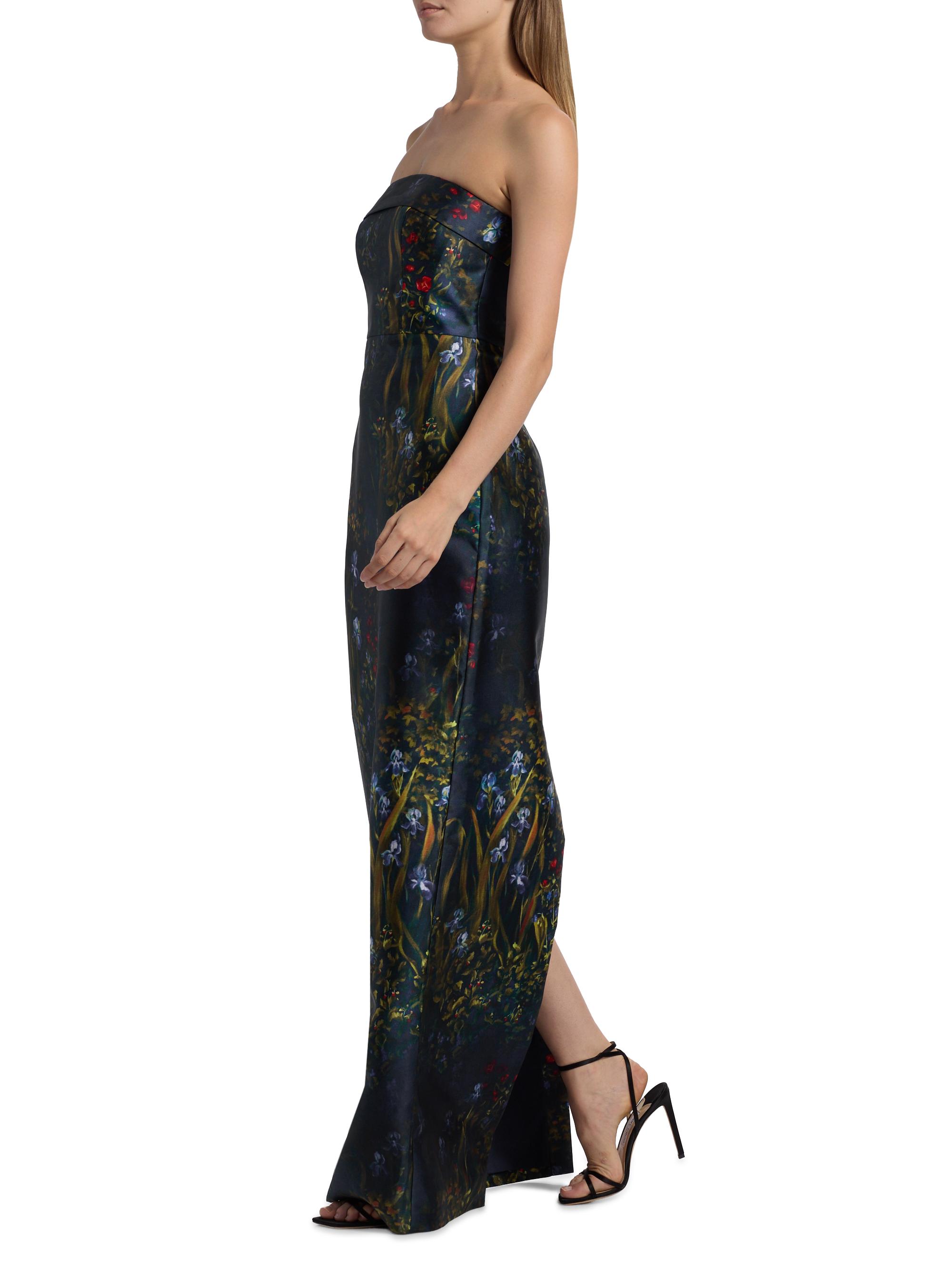 Lynette Floral Strapless Column Gown