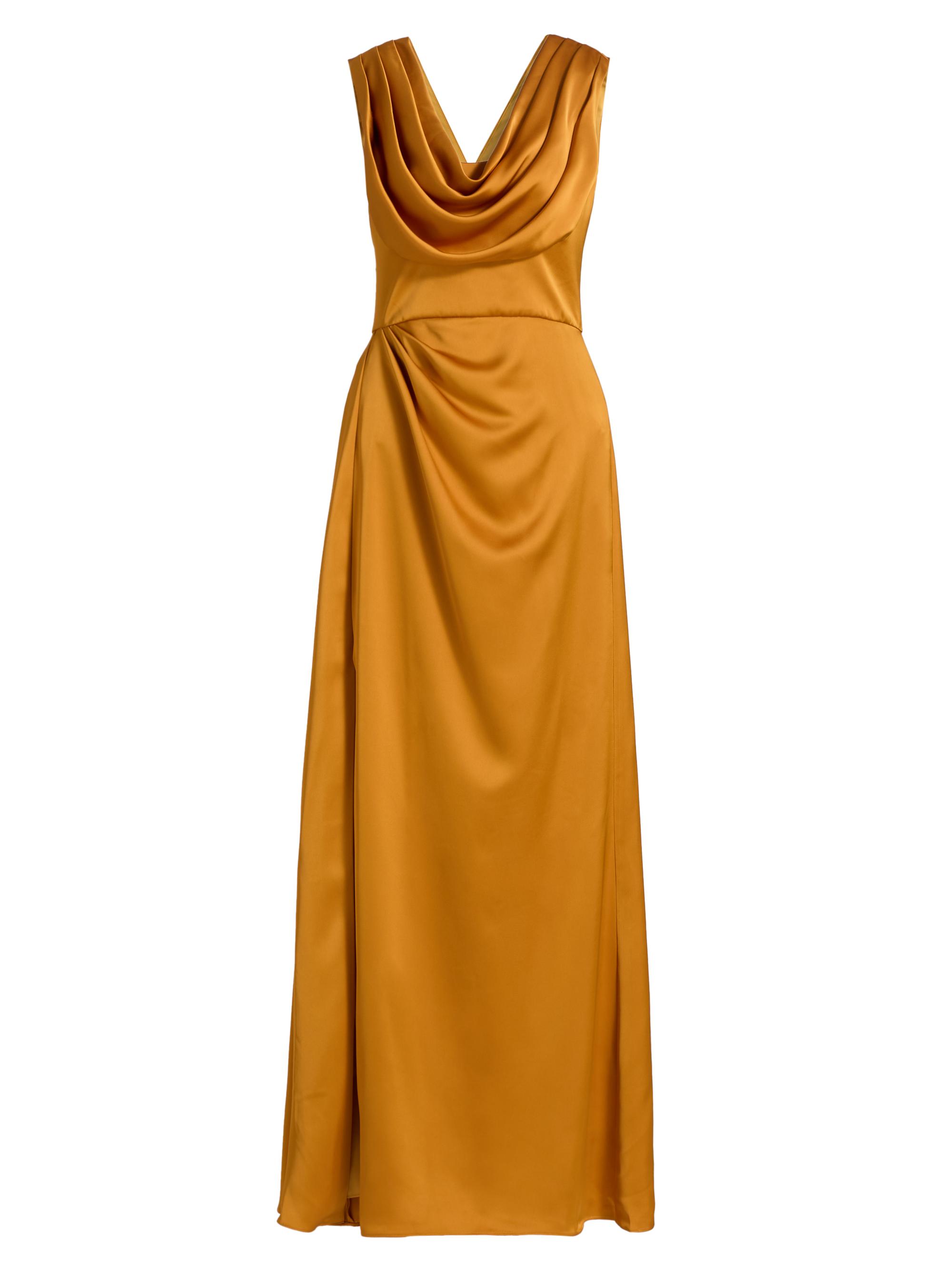 Theia Women's Blair Cowlneck Draped Gown - Gold Nectar