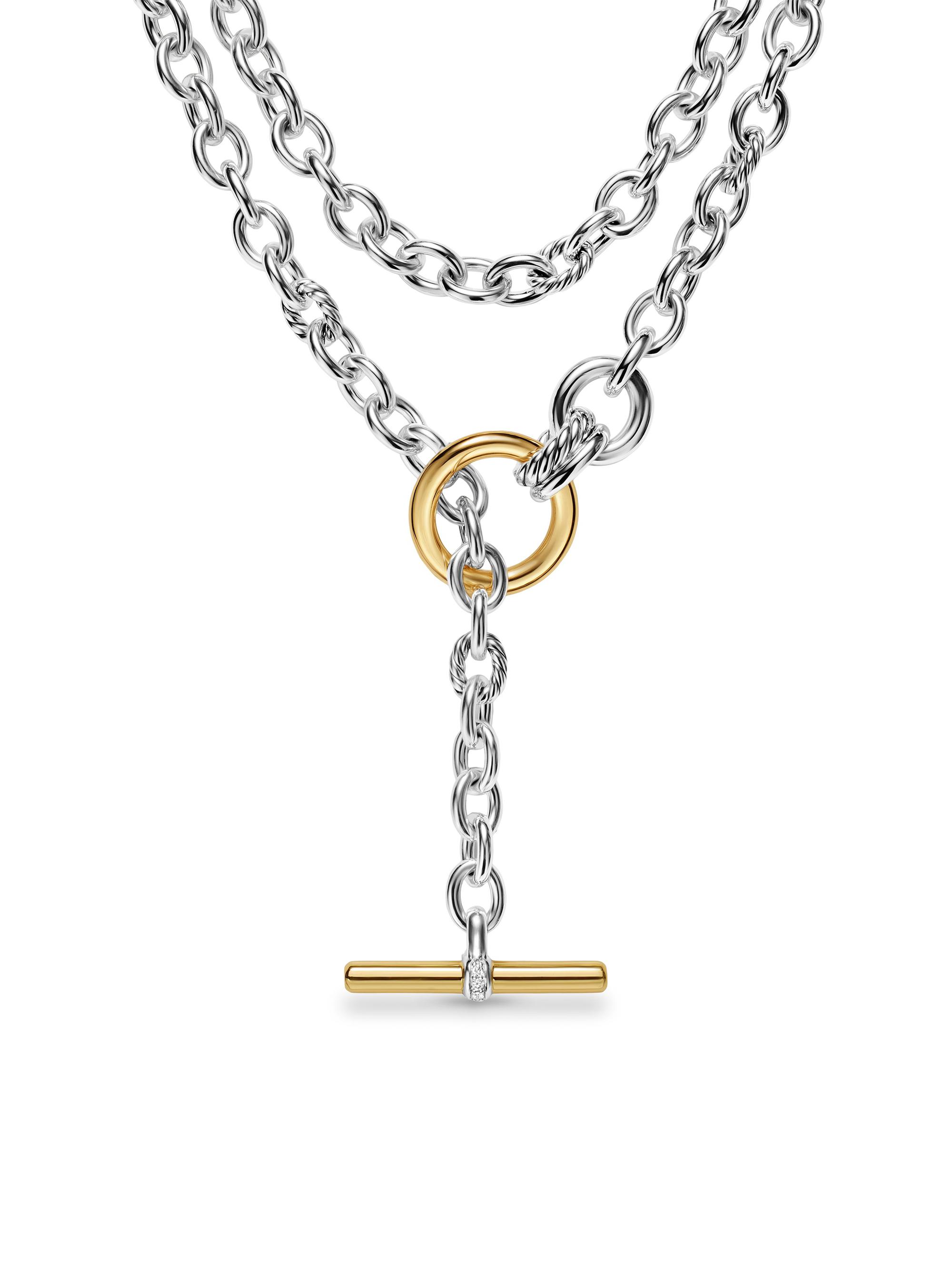 David Yurman Women's DY Mercer Double Row Toggle Chain Necklace, 8MM - Diamond