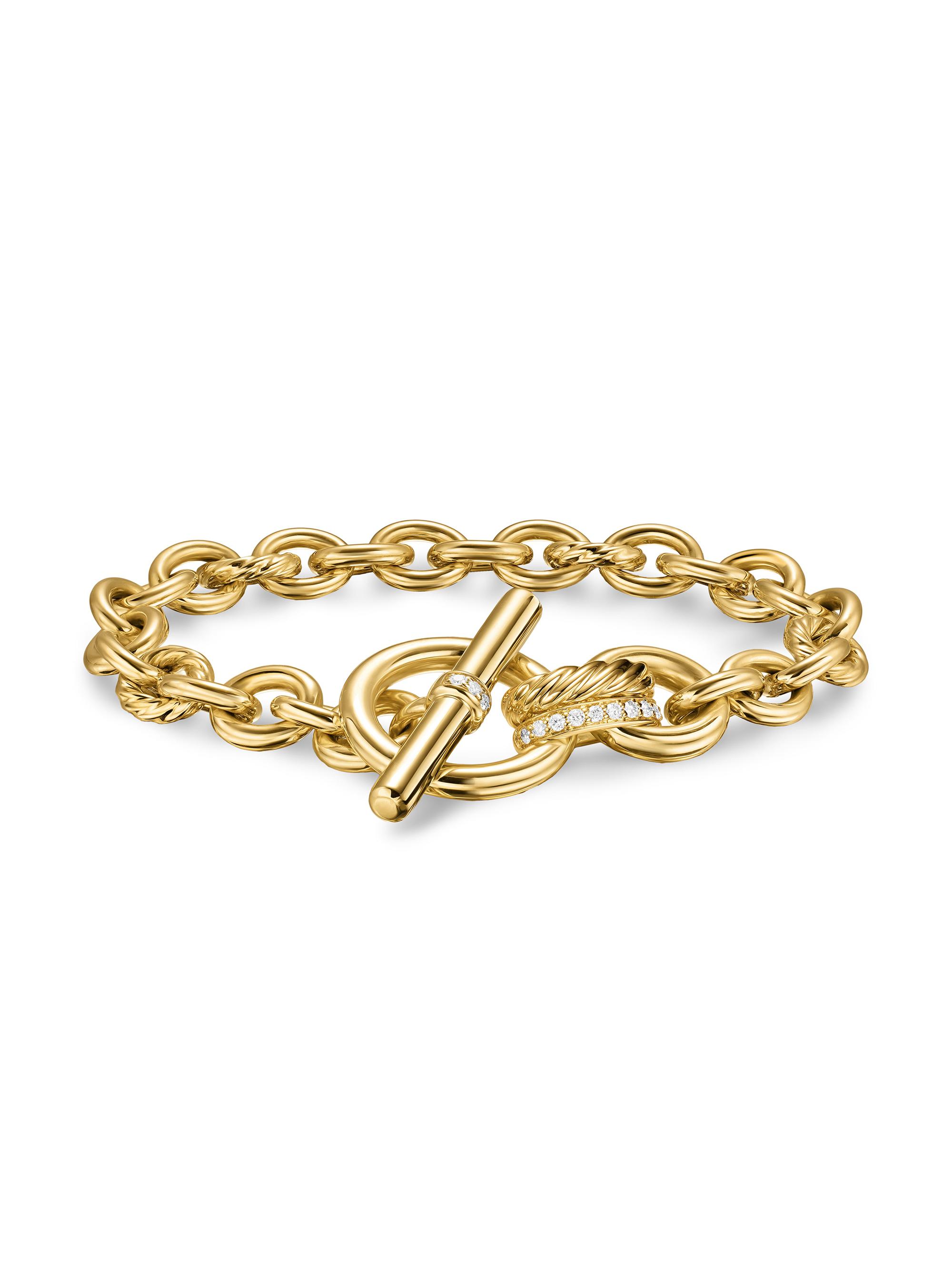 David Yurman Women's DY Mercer Toggle Chain Bracelet in 18K Yellow Gold - Diamond