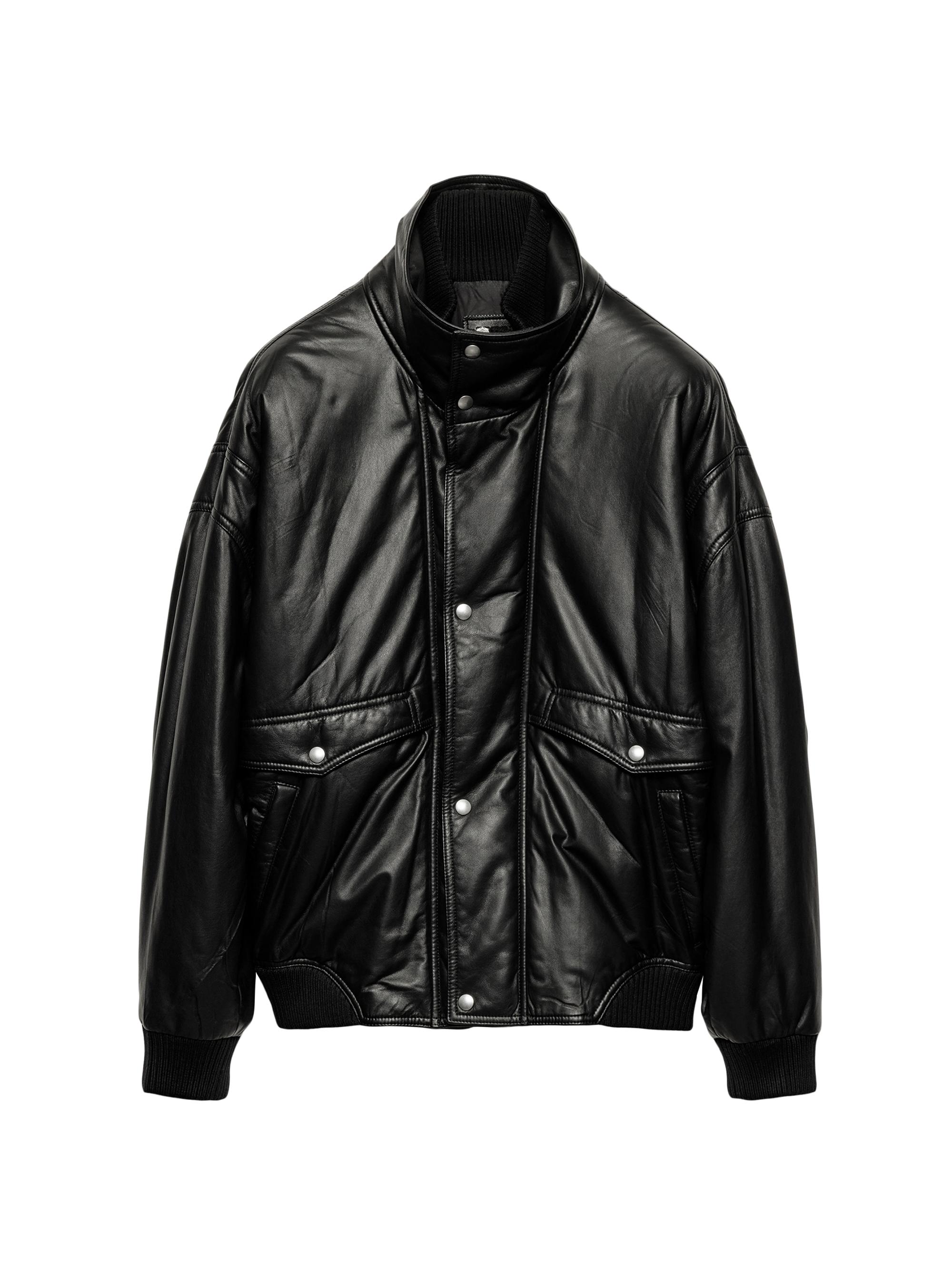 Prada Men's Nappa Leather Bomber Jacket - Black