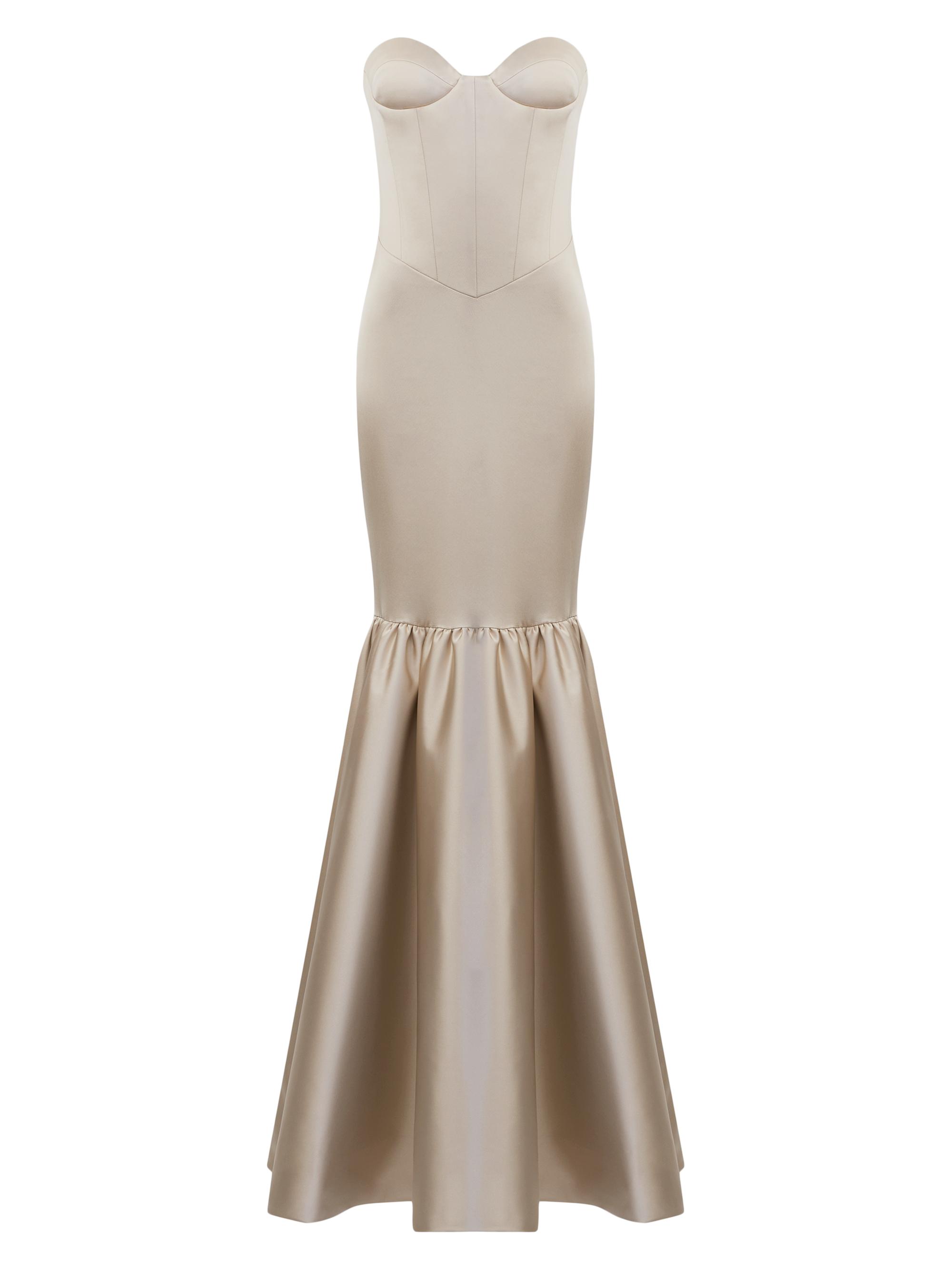 The New Arrivals Ilkyaz Ozel Women's Inara Satin Strapless Mermaid Gown - Sultans Delight