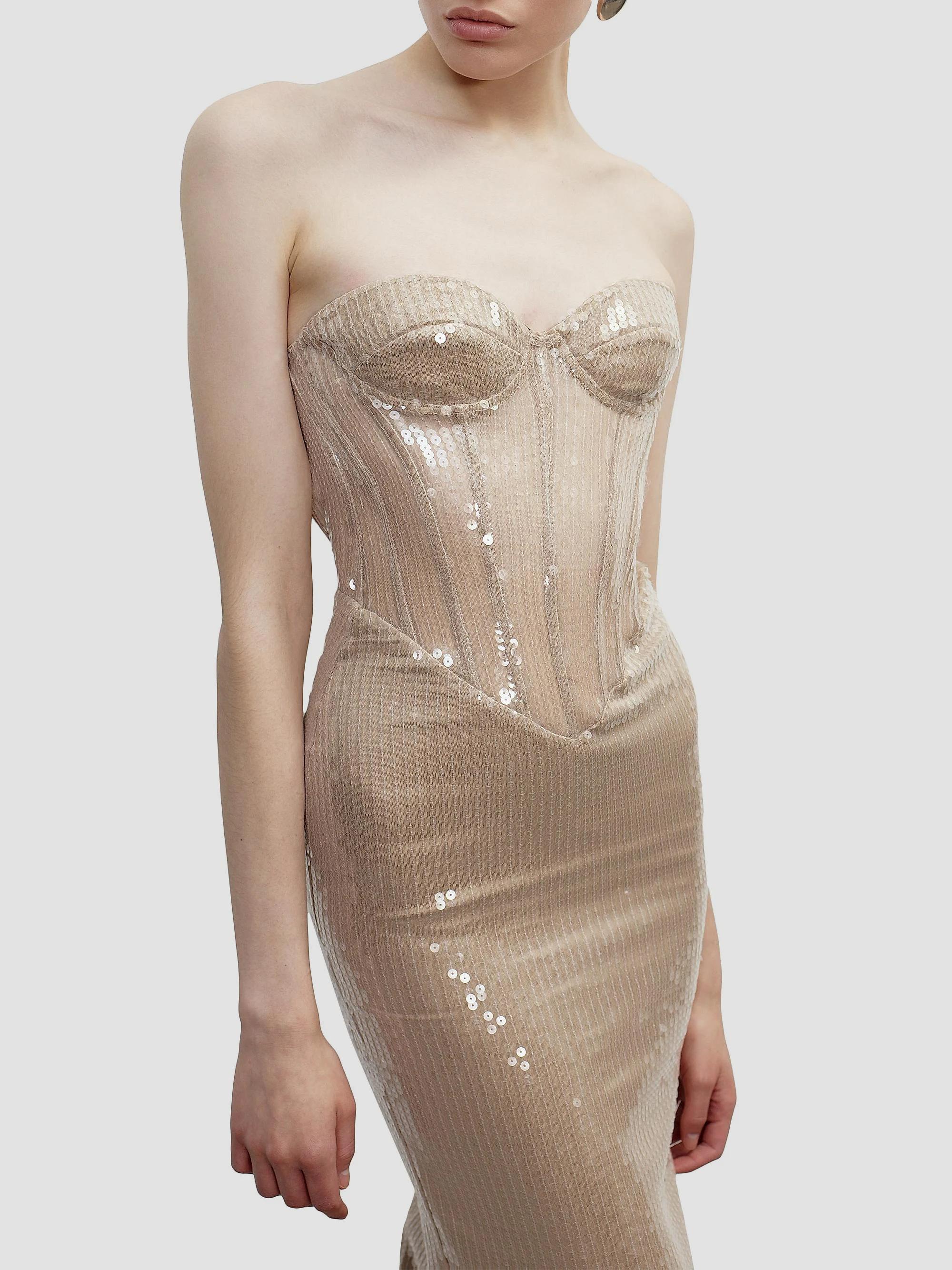 The New Arrivals Ilkyaz Ozel Tara Sequined Strapless Gown | Saks