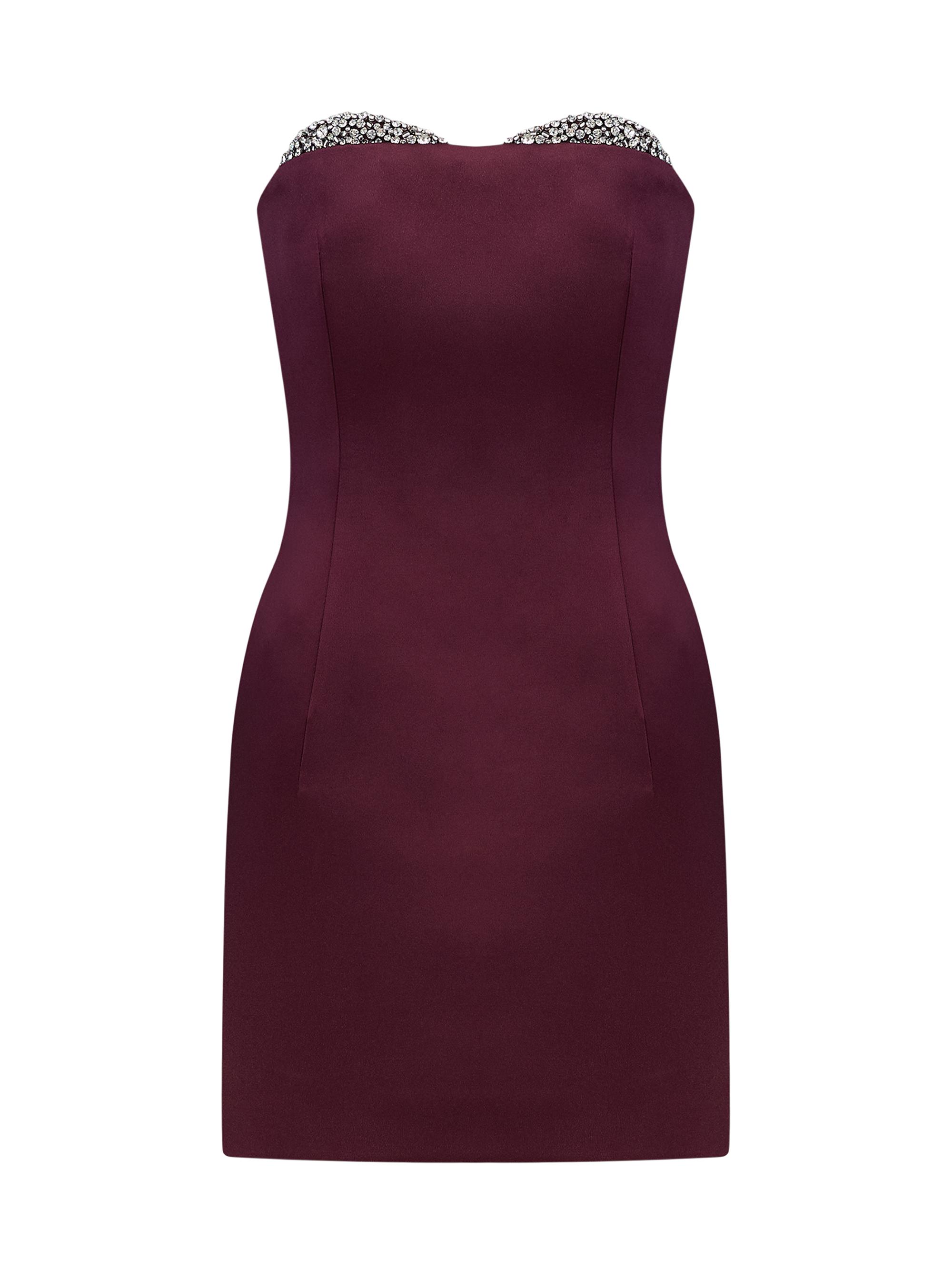 The New Arrivals Ilkyaz Ozel Women's Noelie Embellished Strapless Minidress - Blood Moon