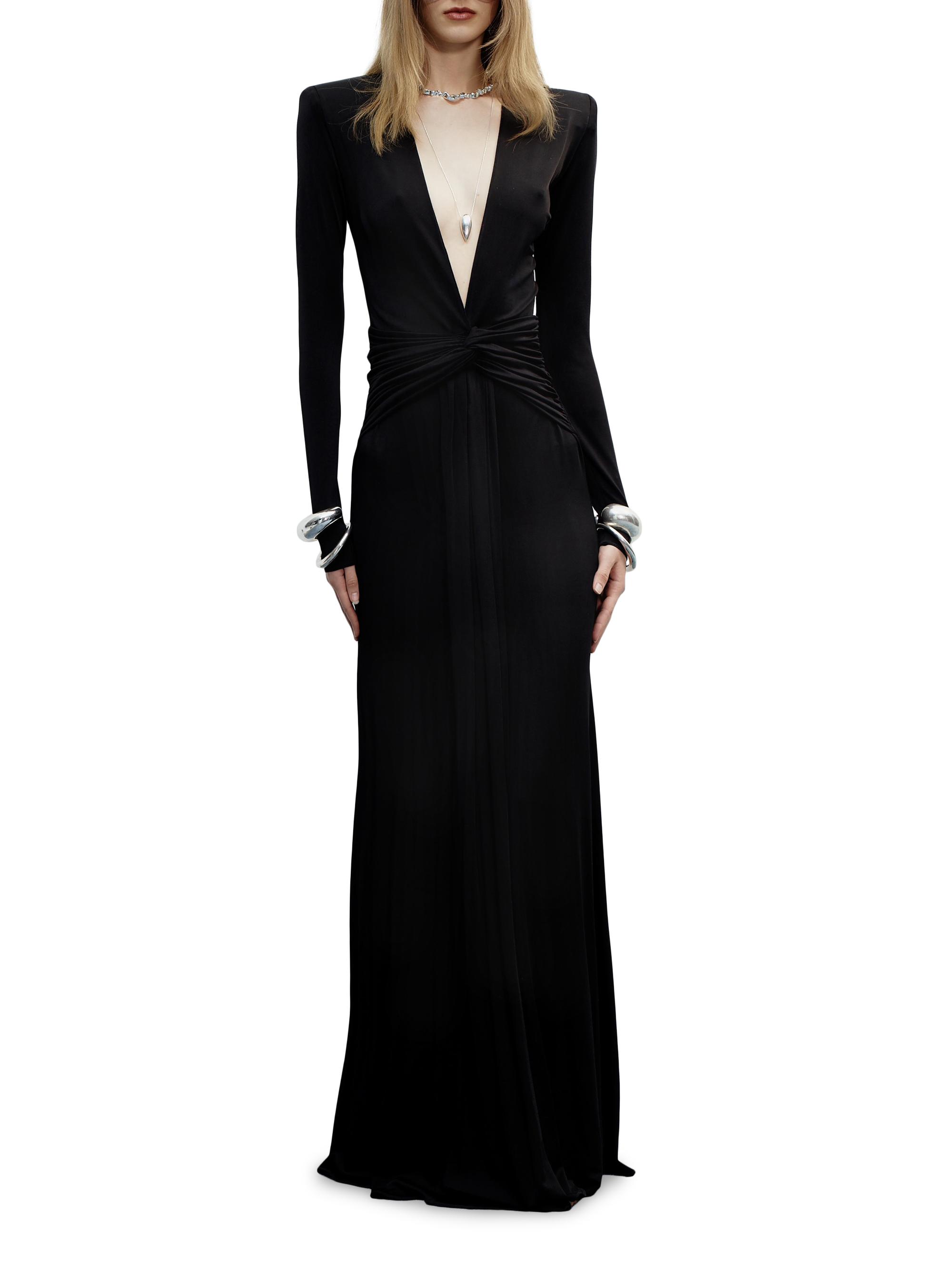The New Arrivals Ilkyaz Ozel Azure Plunging Bodycon Gown | Saks