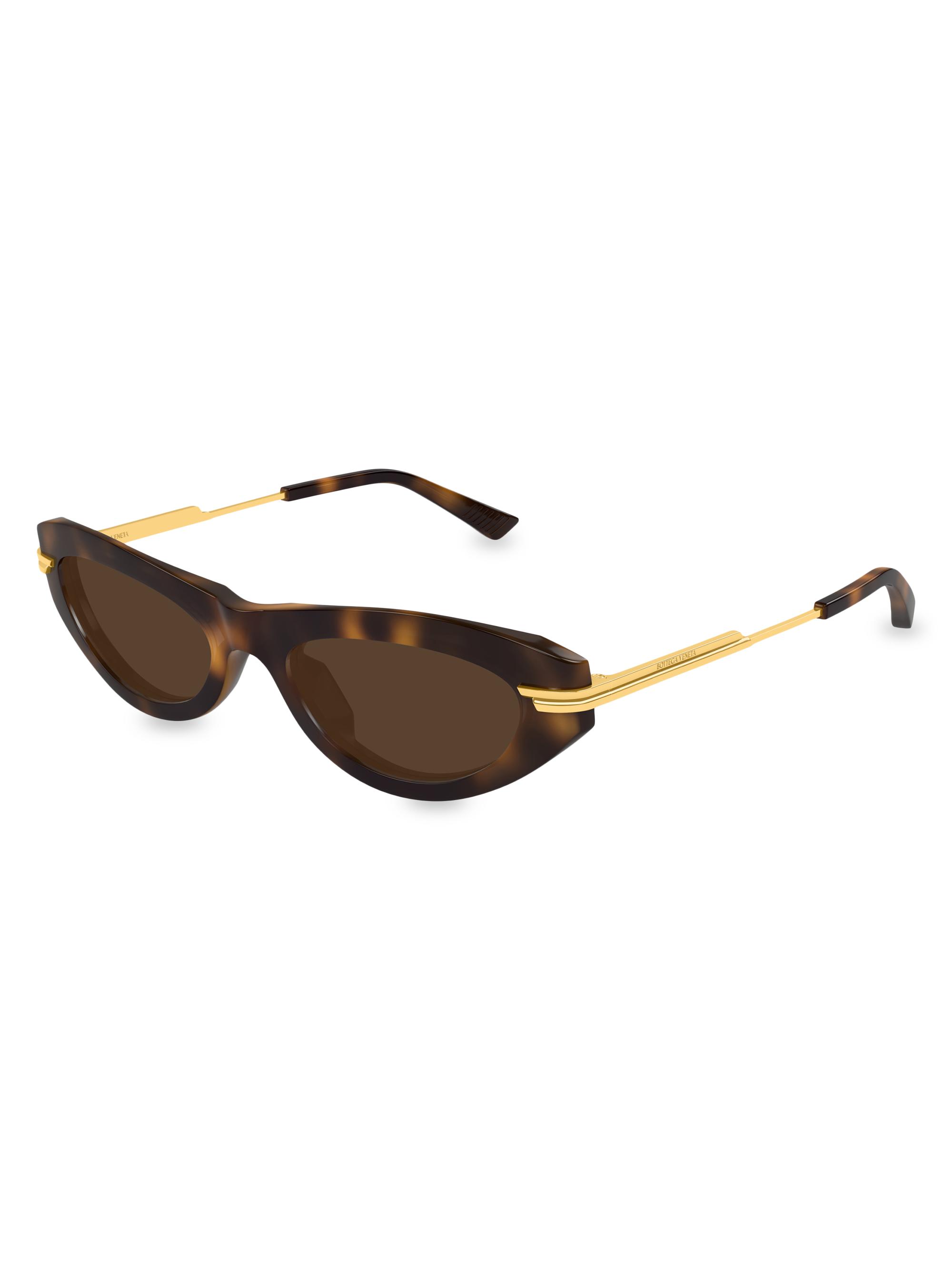 Bottega Veneta Women's Combi 53MM Oval Sunglasses - Gold Havana Brown