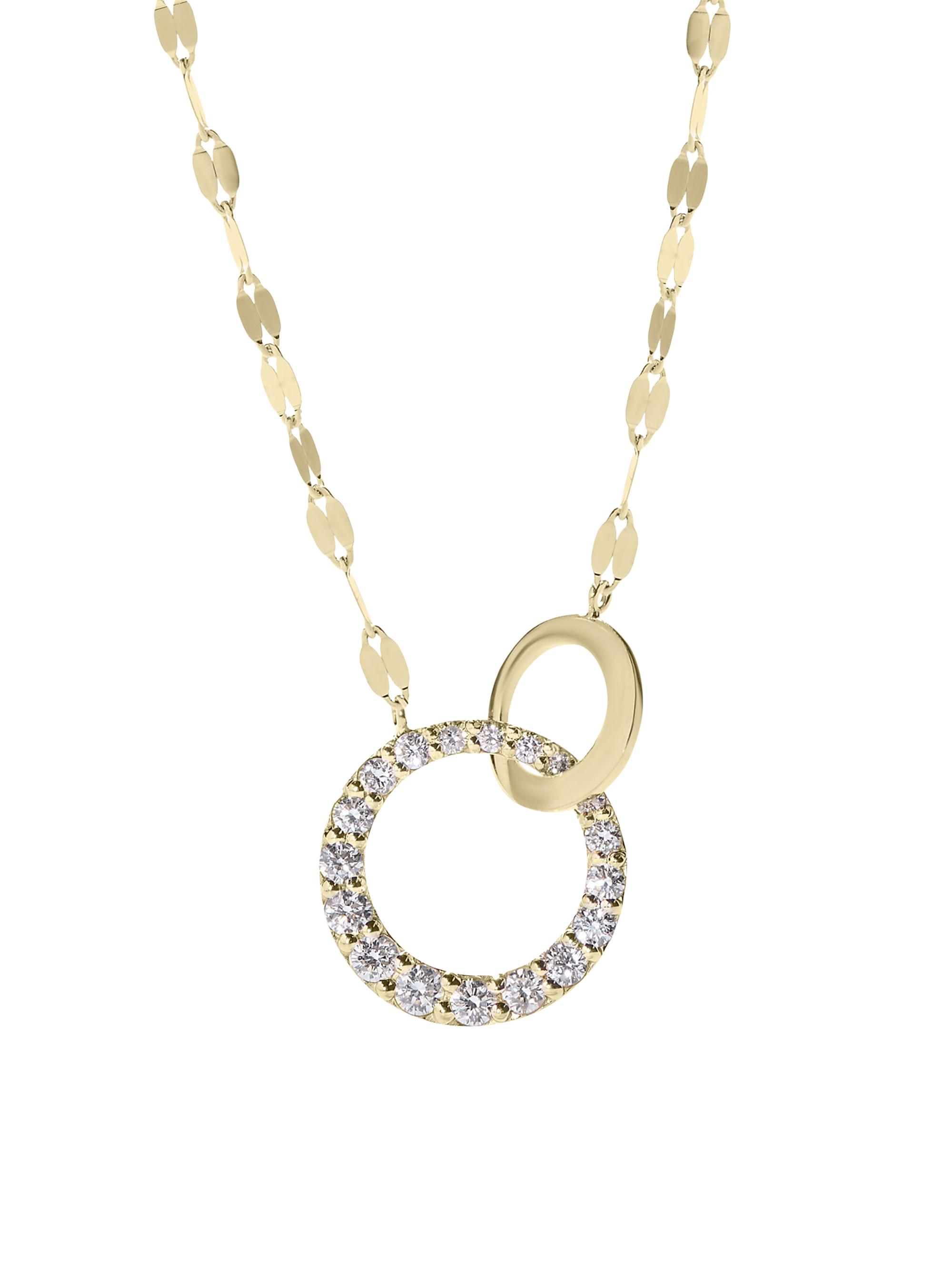 Lana Women's 14K Yellow Gold & 0.28 TCW Diamond Interlocked-Ring Pendant Necklace - Yellow Gold