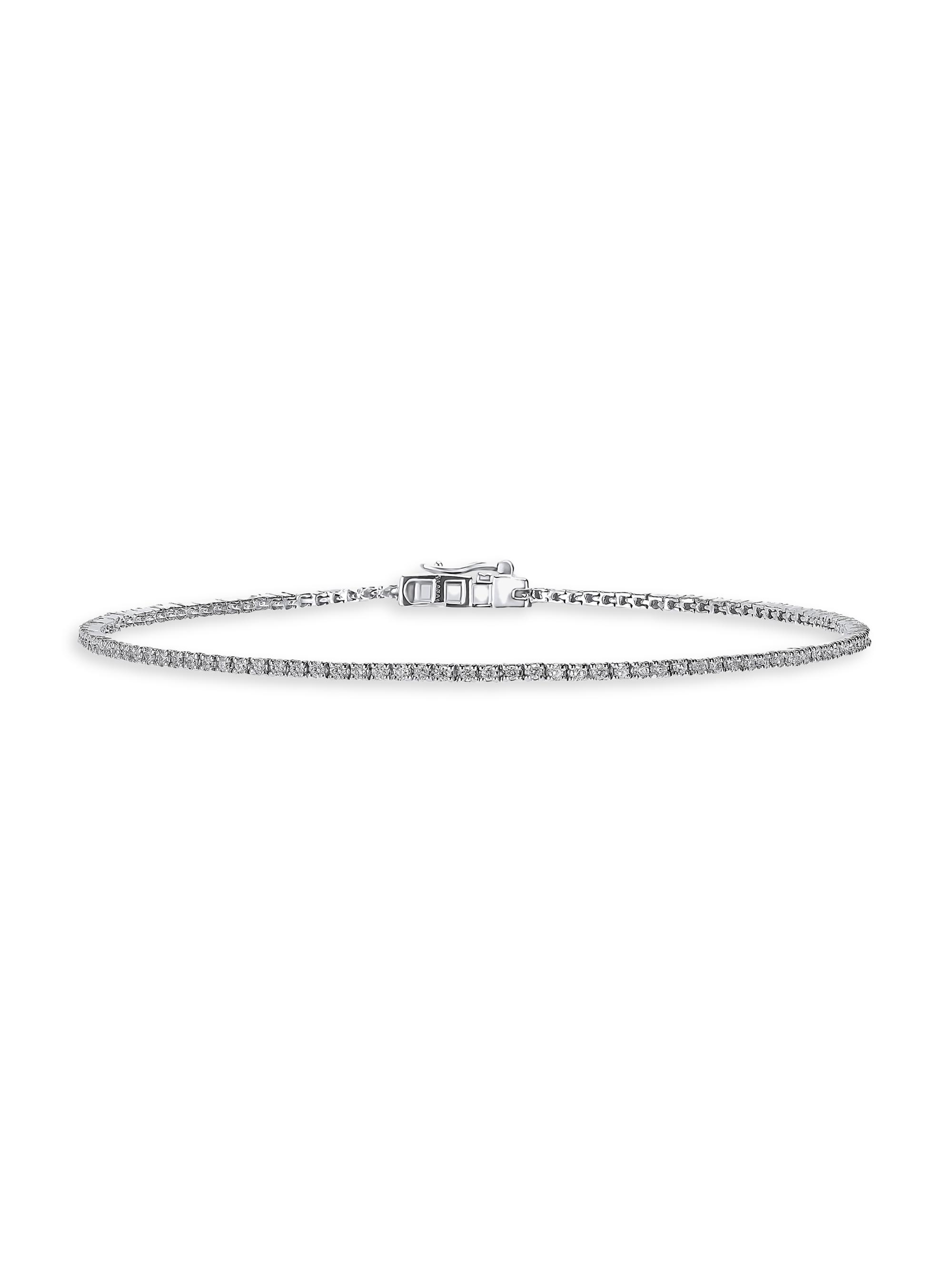 Lana Women's 14K Gold & 0.54 TCW Diamond Skinny Tennis Bracelet - White Gold