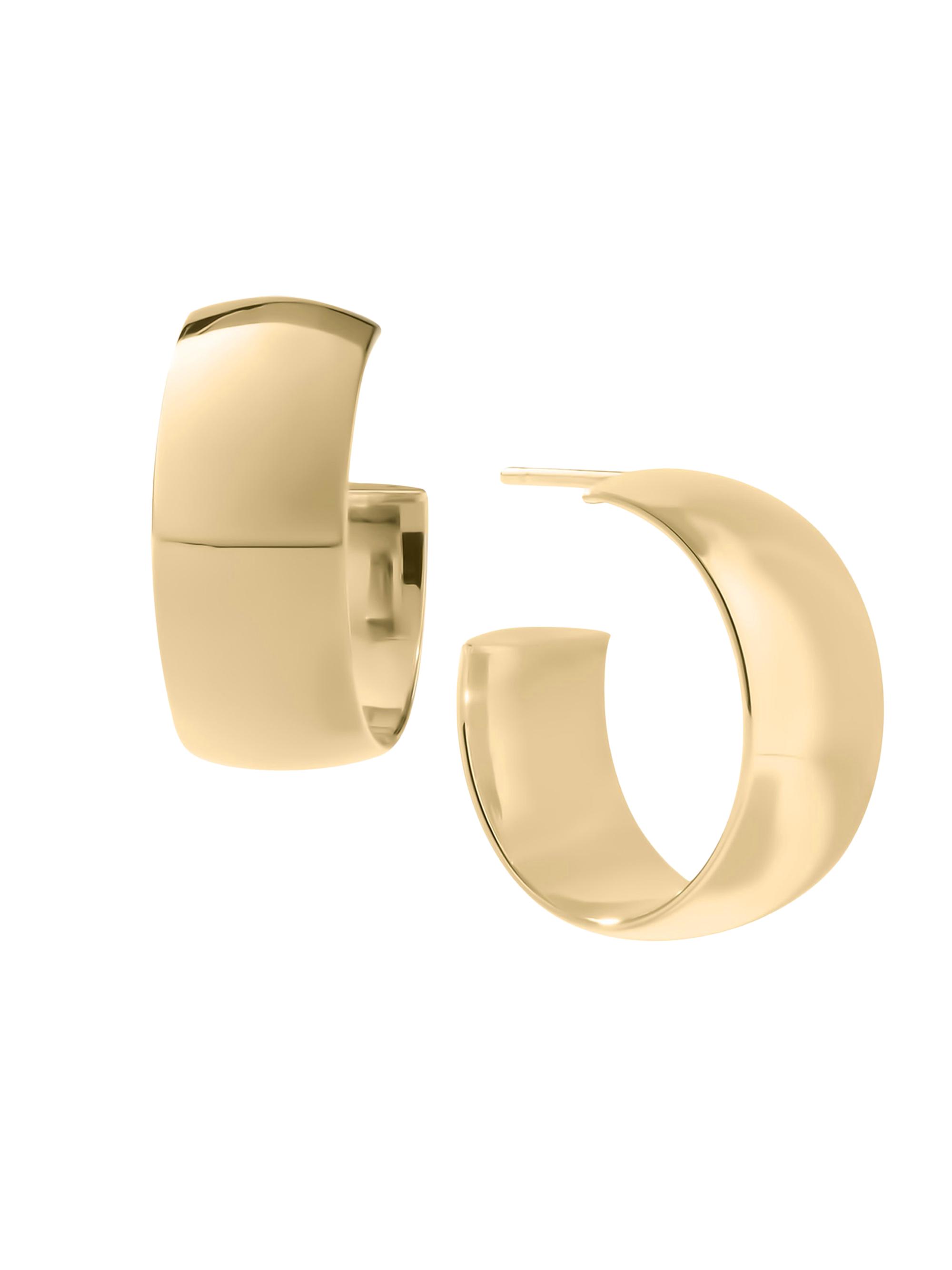 Lana Women's 14K Yellow Gold Wide Hoop Earrings - Yellow Gold