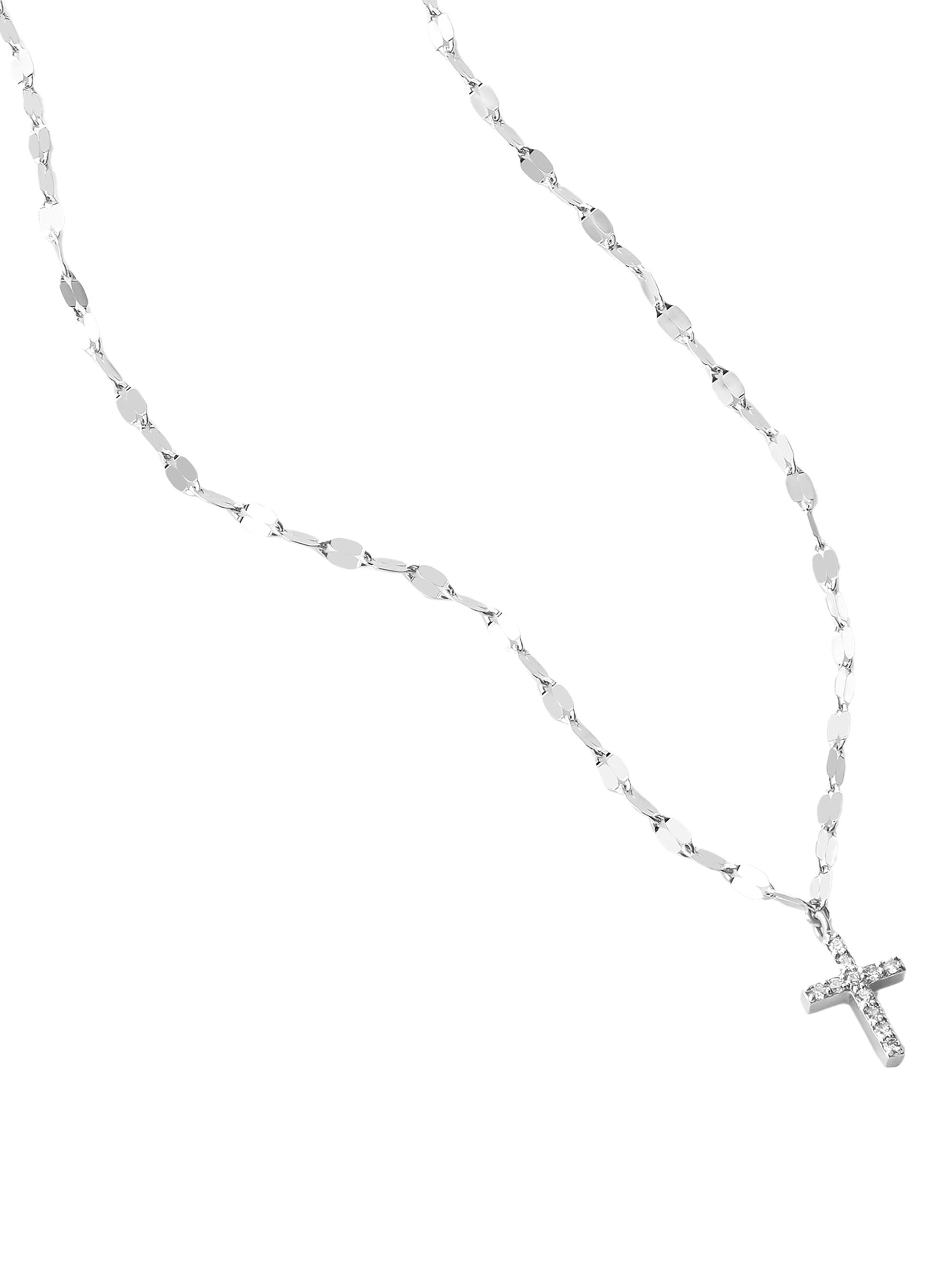Lana Women's 14K White Gold & 0.05 TCW Diamond Cross Pendant Necklace - White Gold