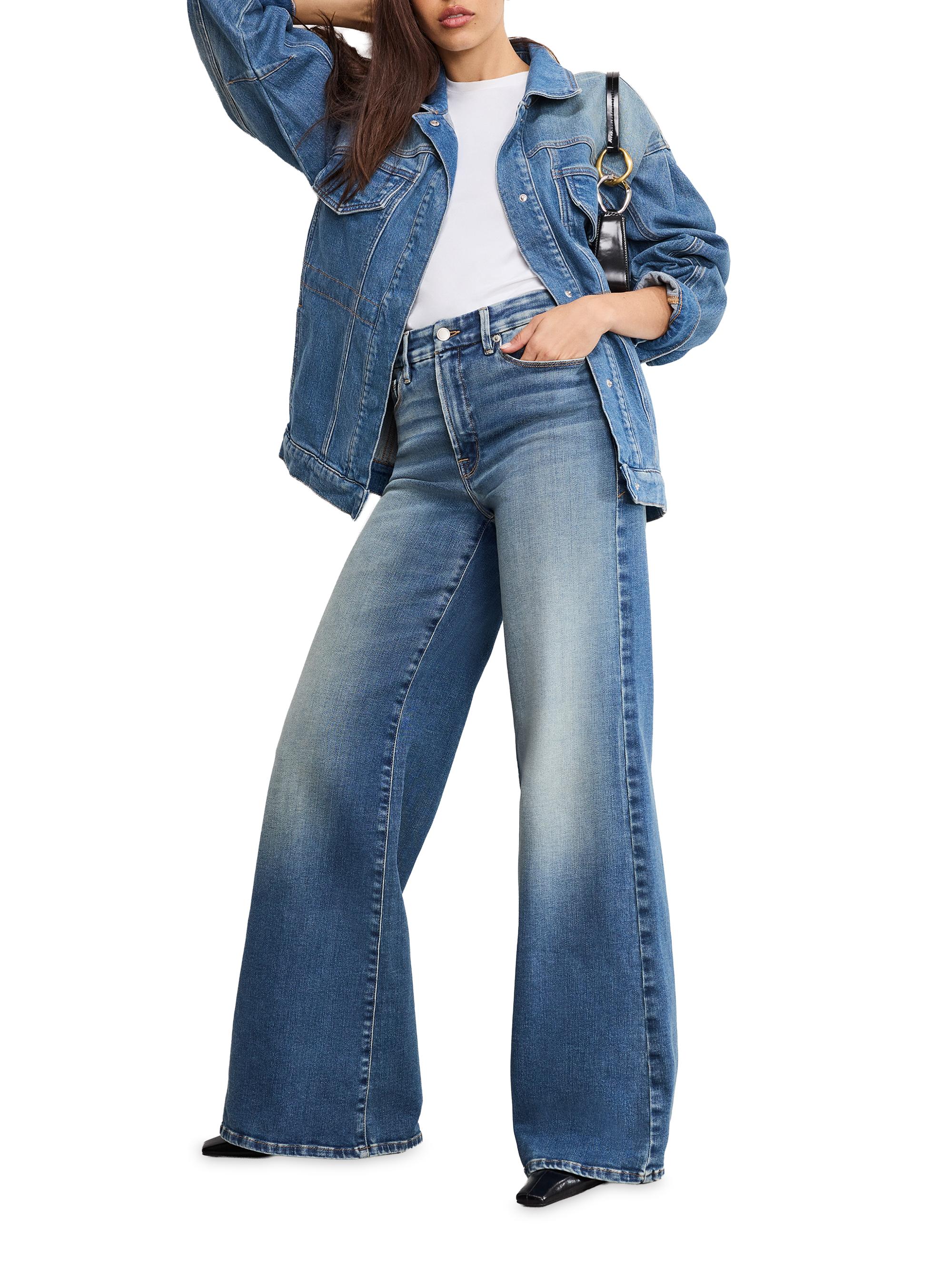 Good American Women's Soft Tech Good Palazzo Jeans - Indigo