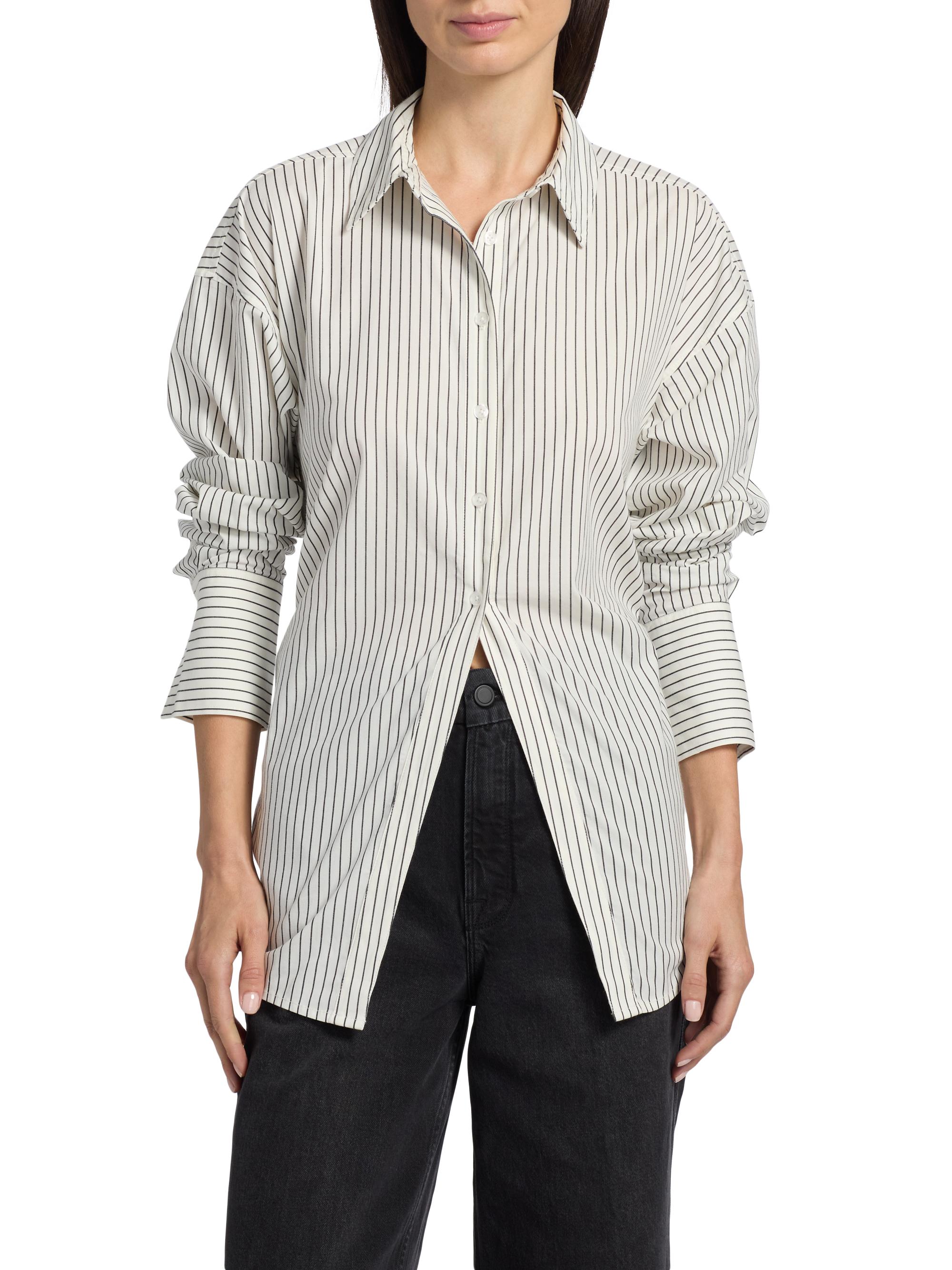 Good American Striped Poplin Tie Back Shirt | Saks Fifth Avenue