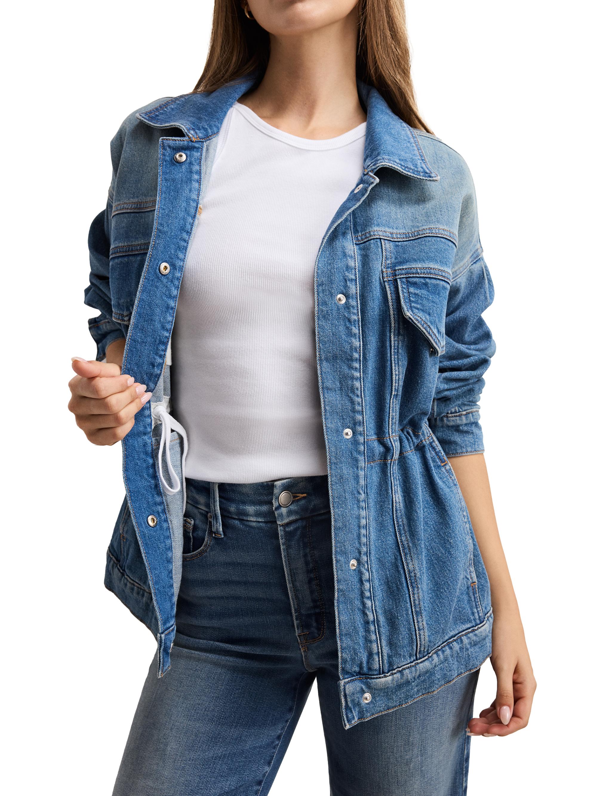 Good American Barrel-Sleeve Denim Jacket | Saks Fifth Avenue