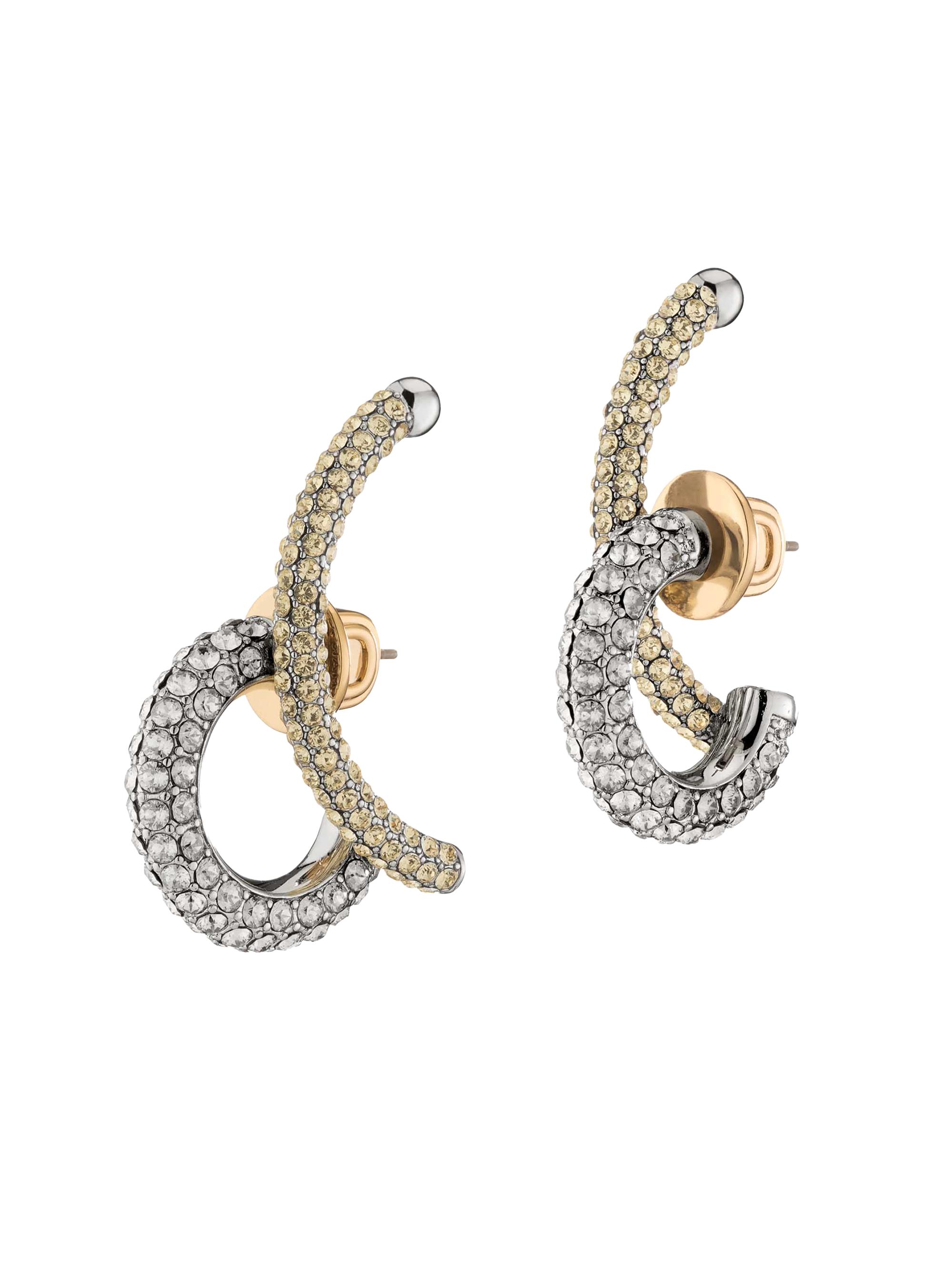 Demarson Women's Marisa 12K-Gold-Plated, Rhodium-Plated & Glass Crystal Earrings - Pave Yellow Gold