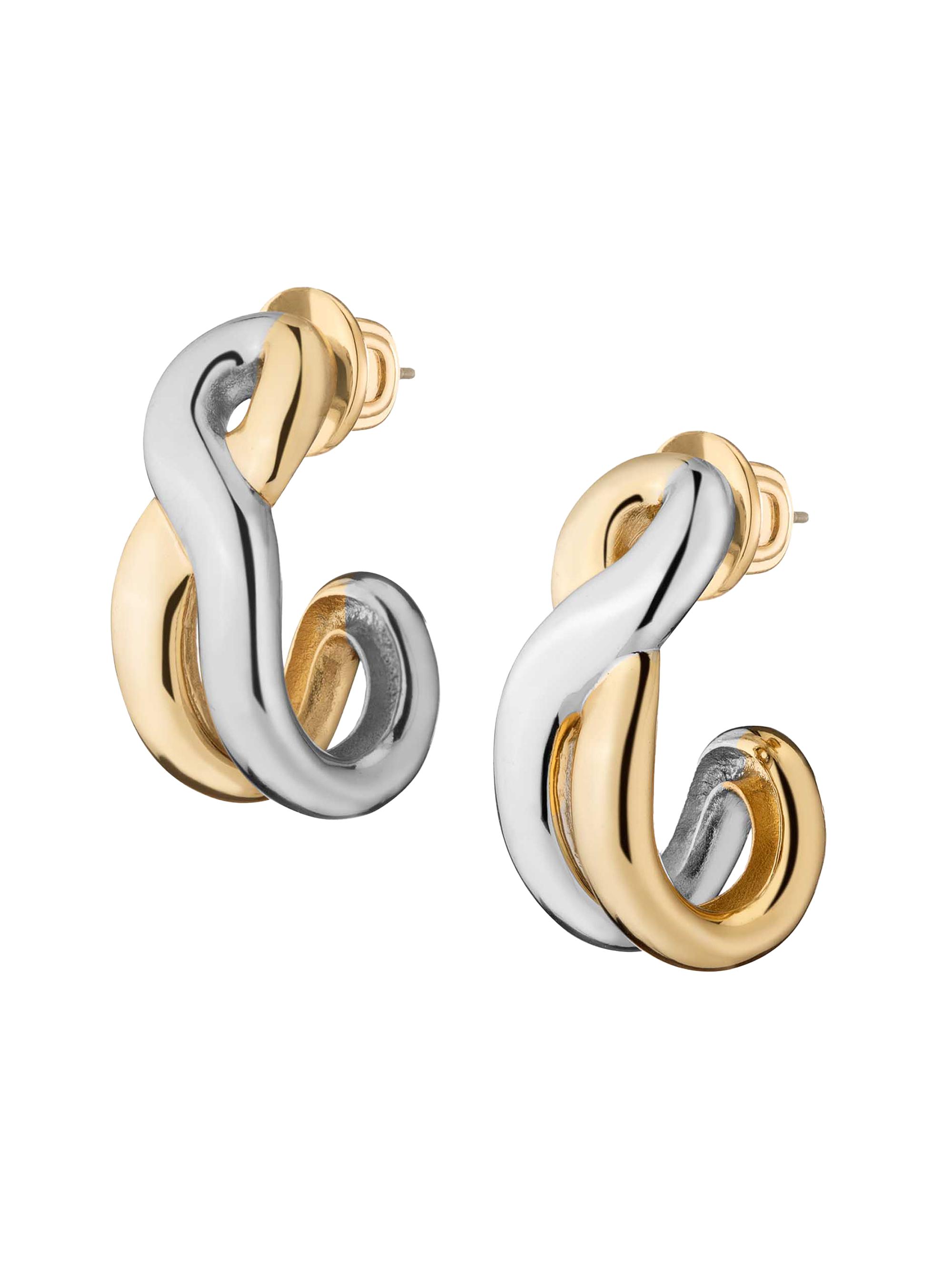 Demarson Women's Odell 12K-Gold-Plated & Rhodium-Plated Hoop Earrings - Two Tone