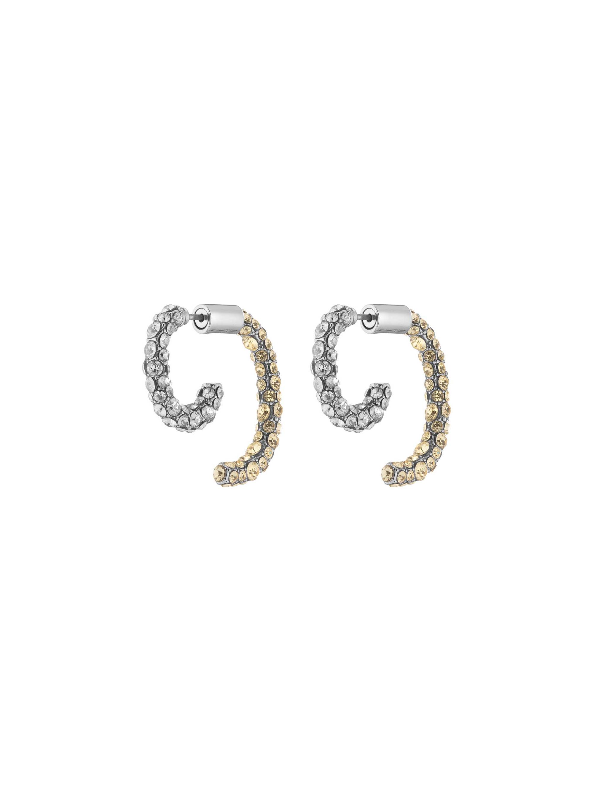 Demarson Women's Luna Rhodium-Plated & Glass Crystal Stud Earrings - Pave Yellow Gold