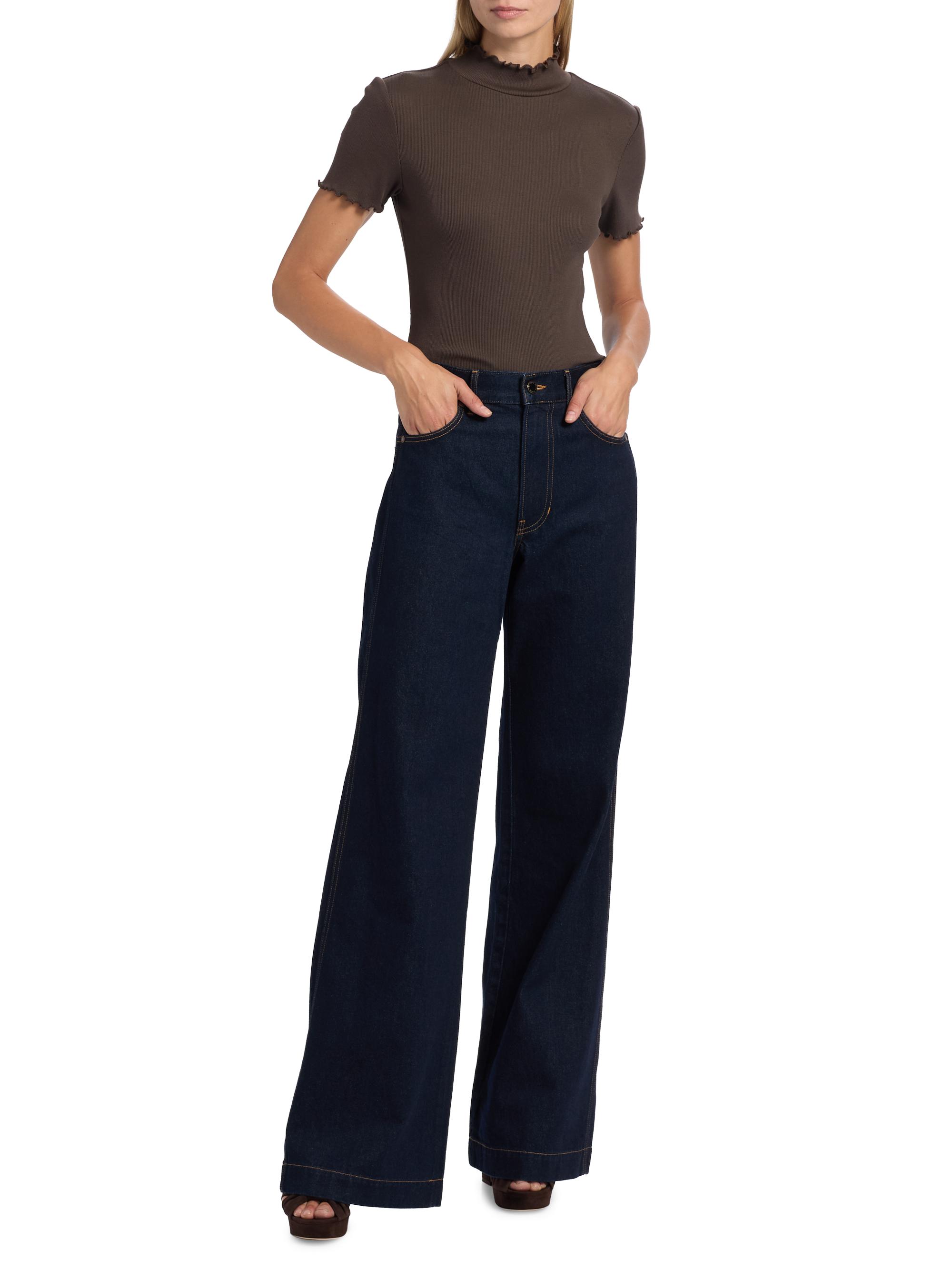 Veronica Beard Harden Stretch-Cotton Purl Merrow T-Shirt | Saks