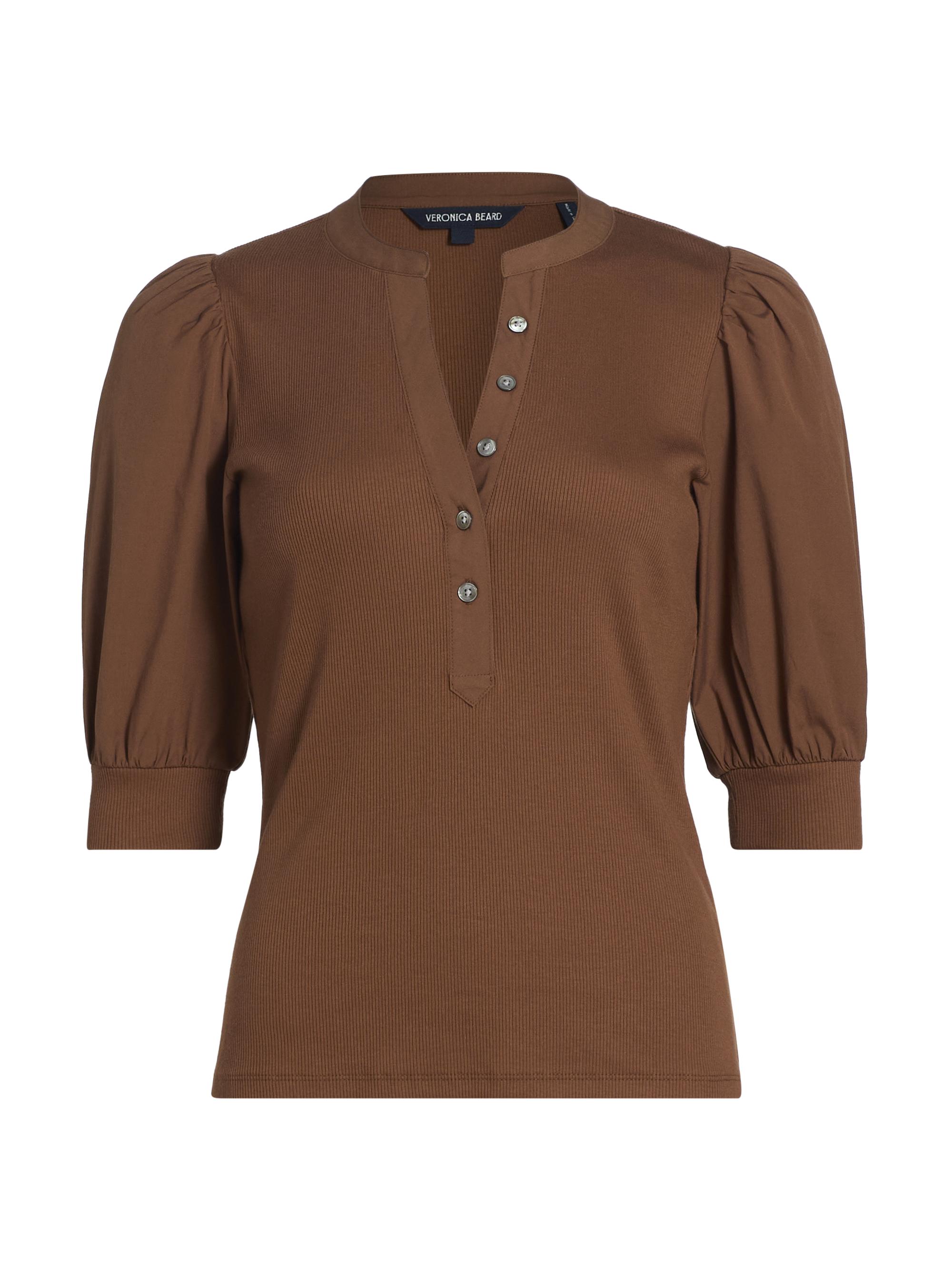 Veronica Beard Women's Coralee Stretch-Cotton Top - Mahogany