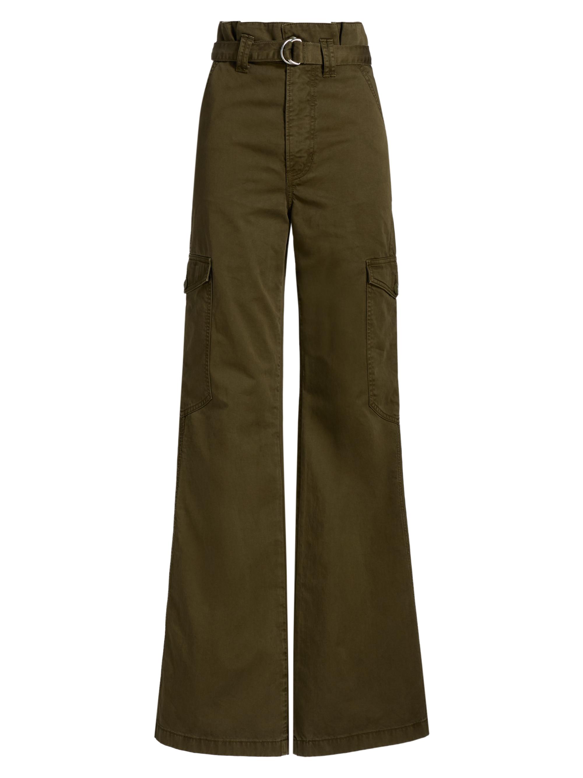 Veronica Beard Women's Damara Cotton Wide-Leg Cargo Pants - Cypress