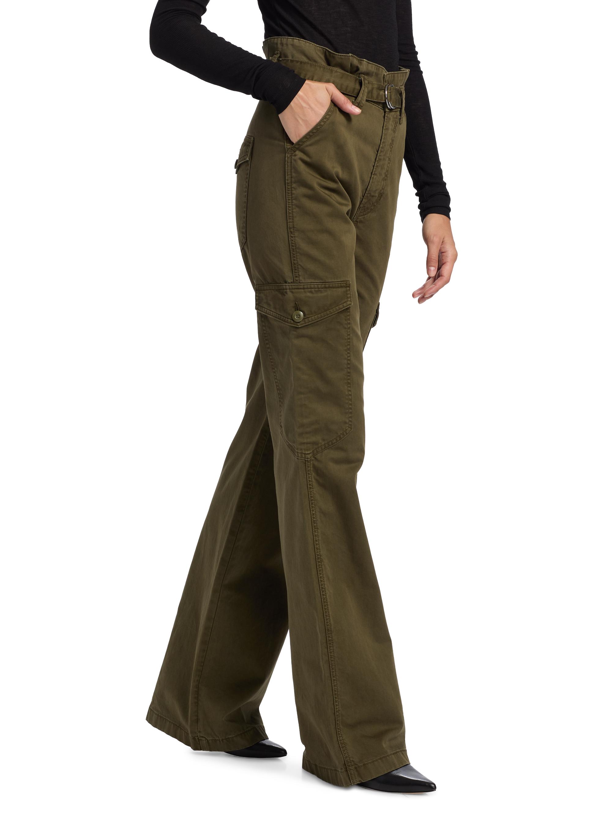 Veronica Beard Damara Cotton Wide-Leg Cargo Pants | Saks Fifth Avenue
