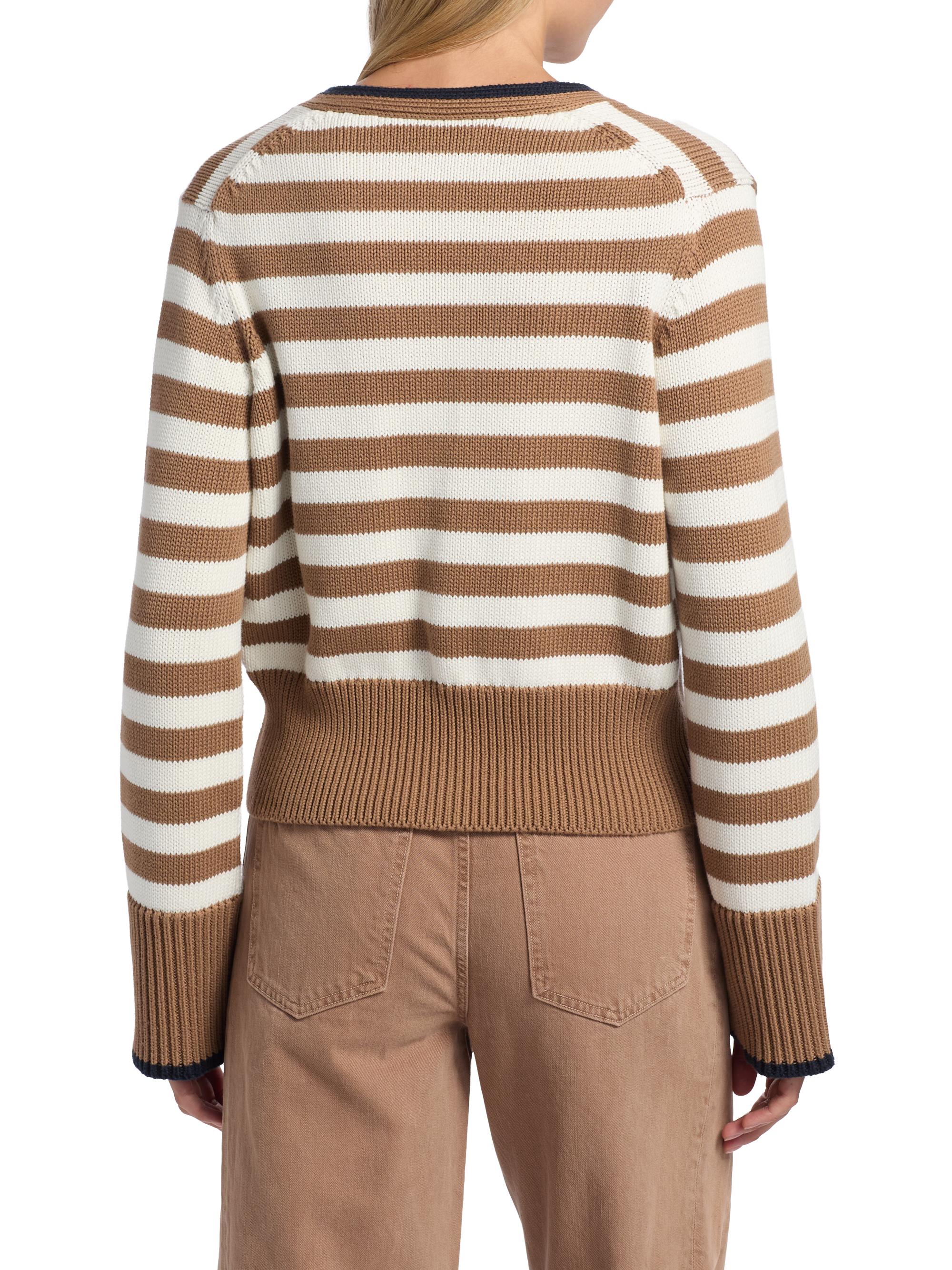 Veronica Beard Monae Striped Cotton Cardigan | Saks Fifth Avenue