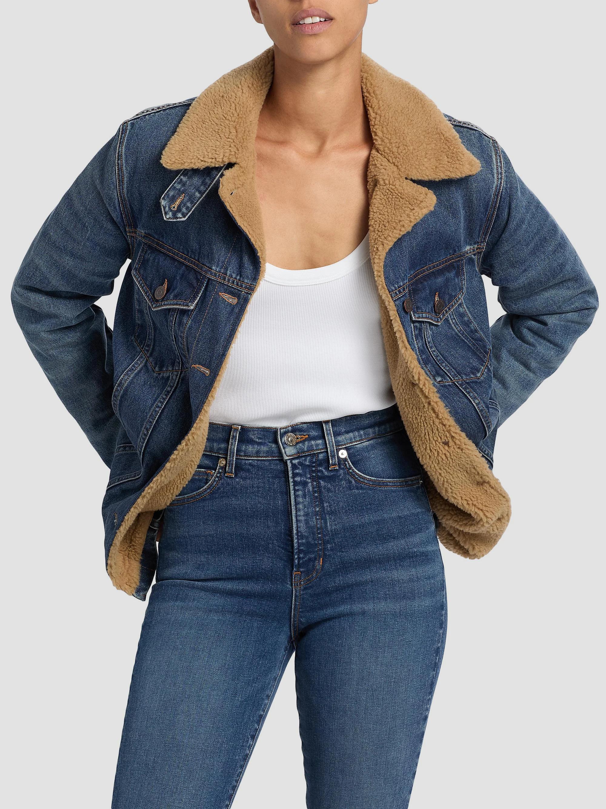 Veronica Beard Donna Sherpa-Lined Denim Jacket | Saks Fifth Avenue